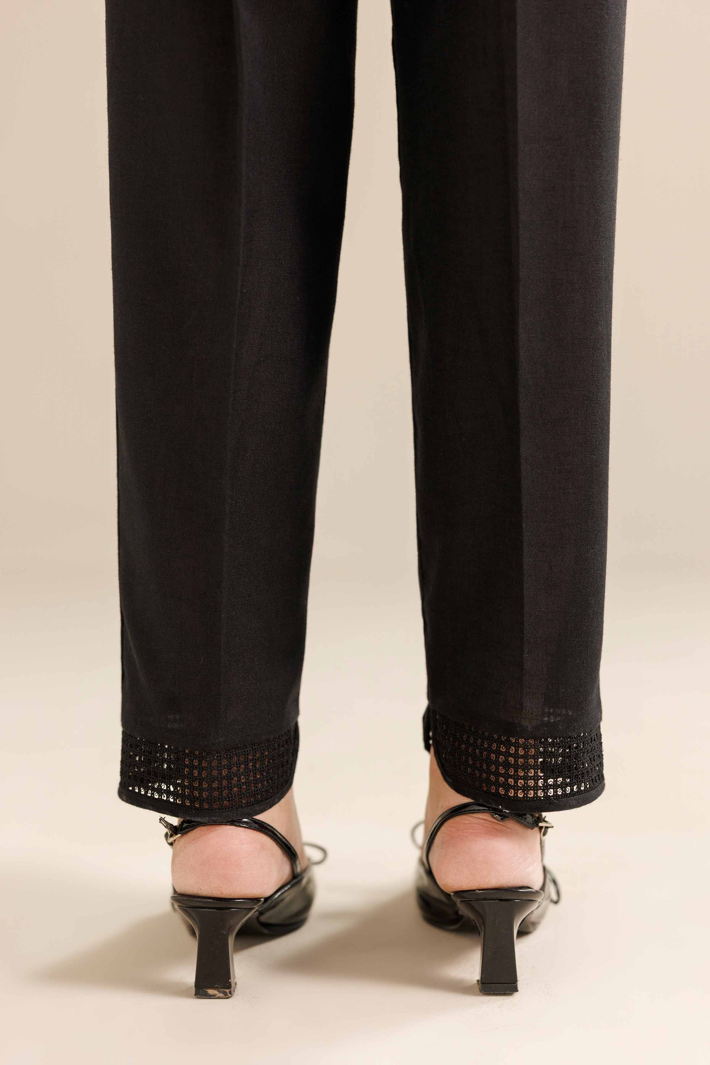 NISHATUAE - Black Solids Cambric Ready to wear Trousers