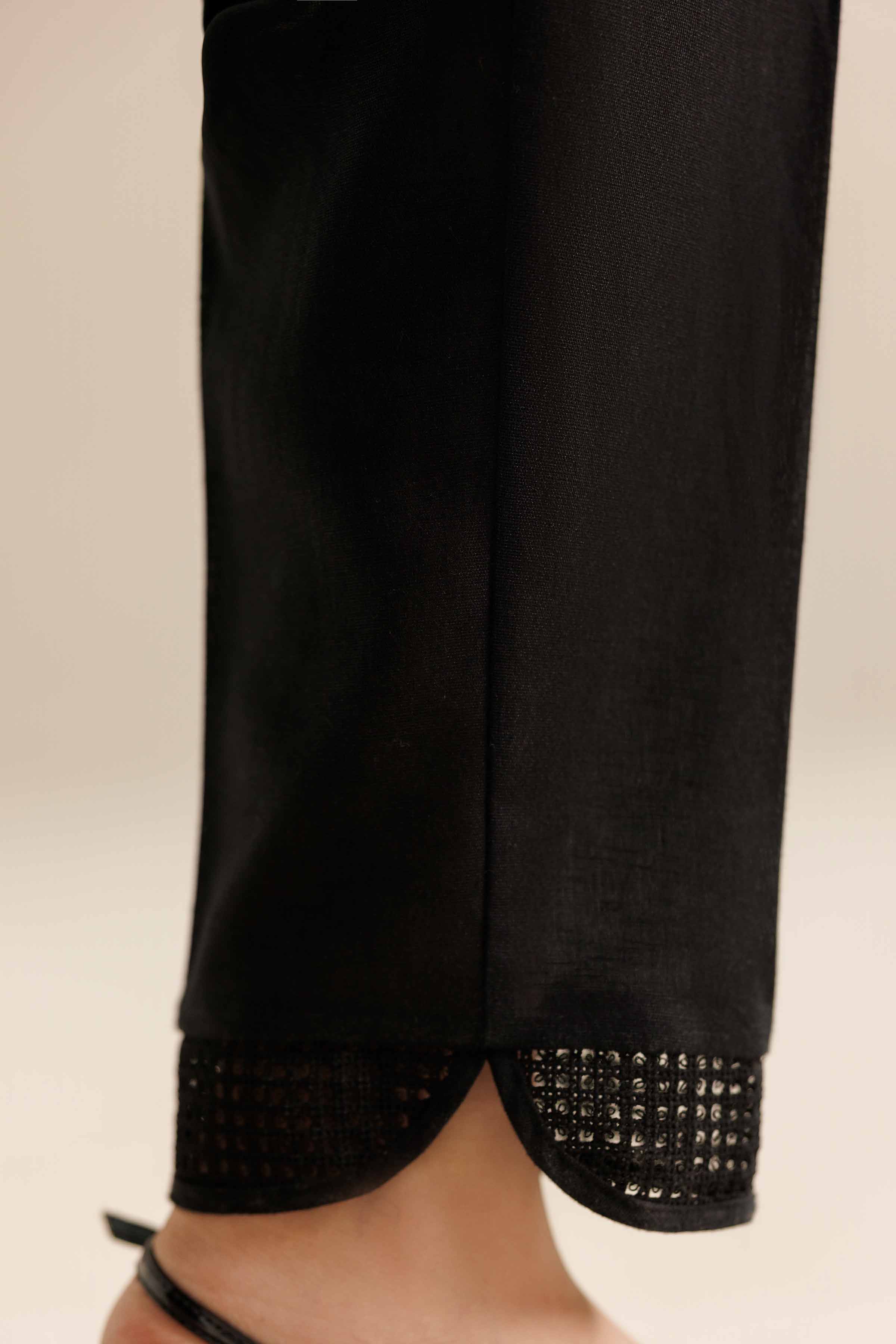 NISHATUAE - Black Solids Cambric Ready to wear Trousers