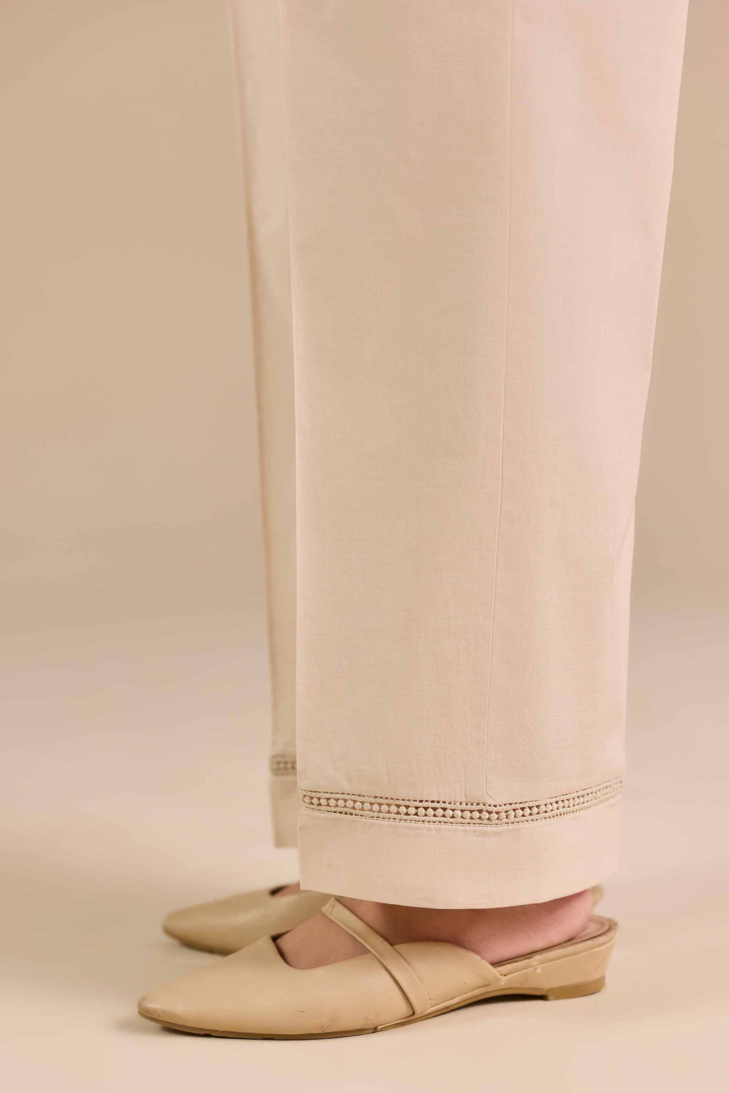 NISHATUAE - Beige Solids Cambric Ready to wear Trousers
