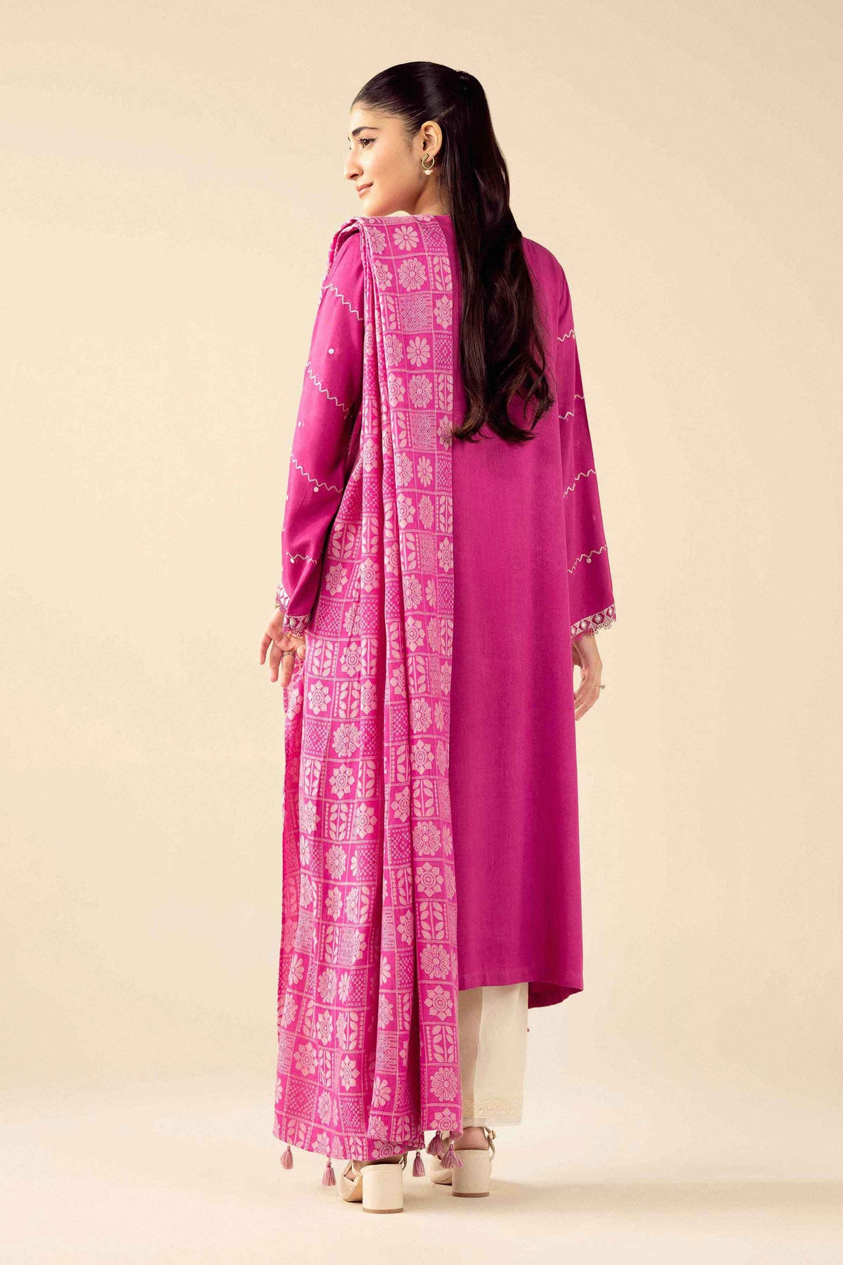2 Piece - Printed Embroidered Suit - PW25-185