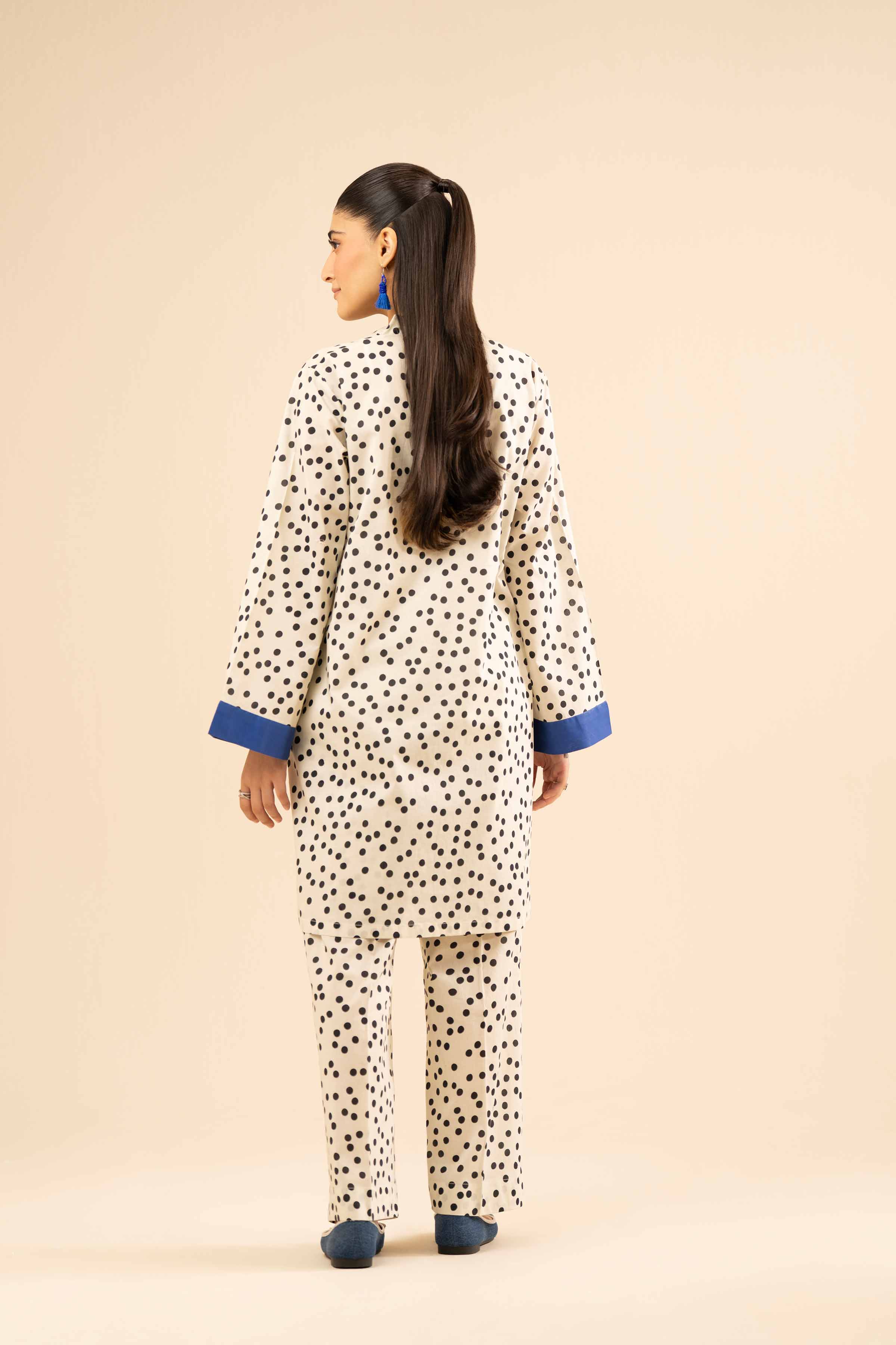 NISHATUAE - White Printed Cambric 2-piece Ready to wear Dress