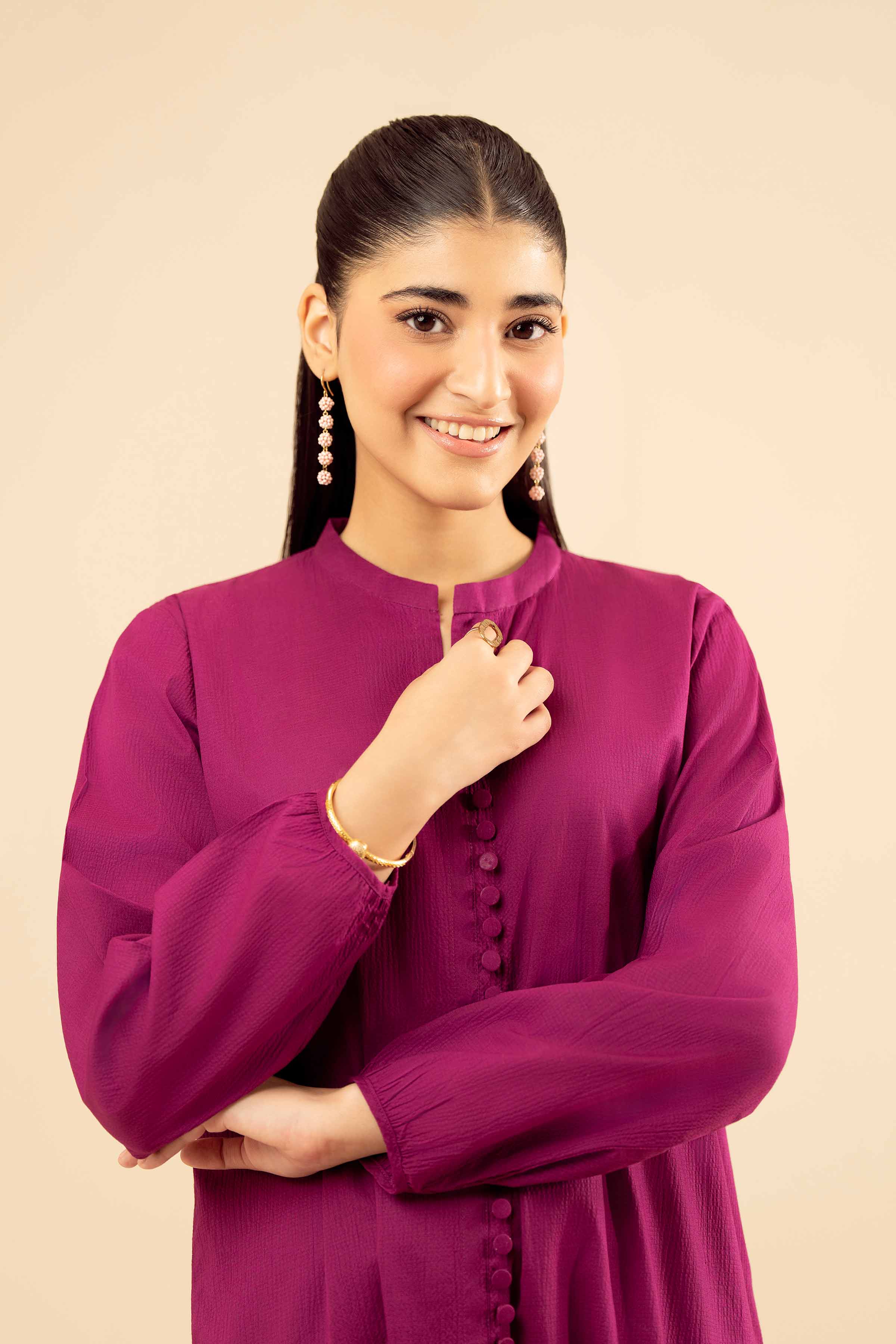 NISHATUAE - Purple Solids Crush 2-piece Ready to wear Dress