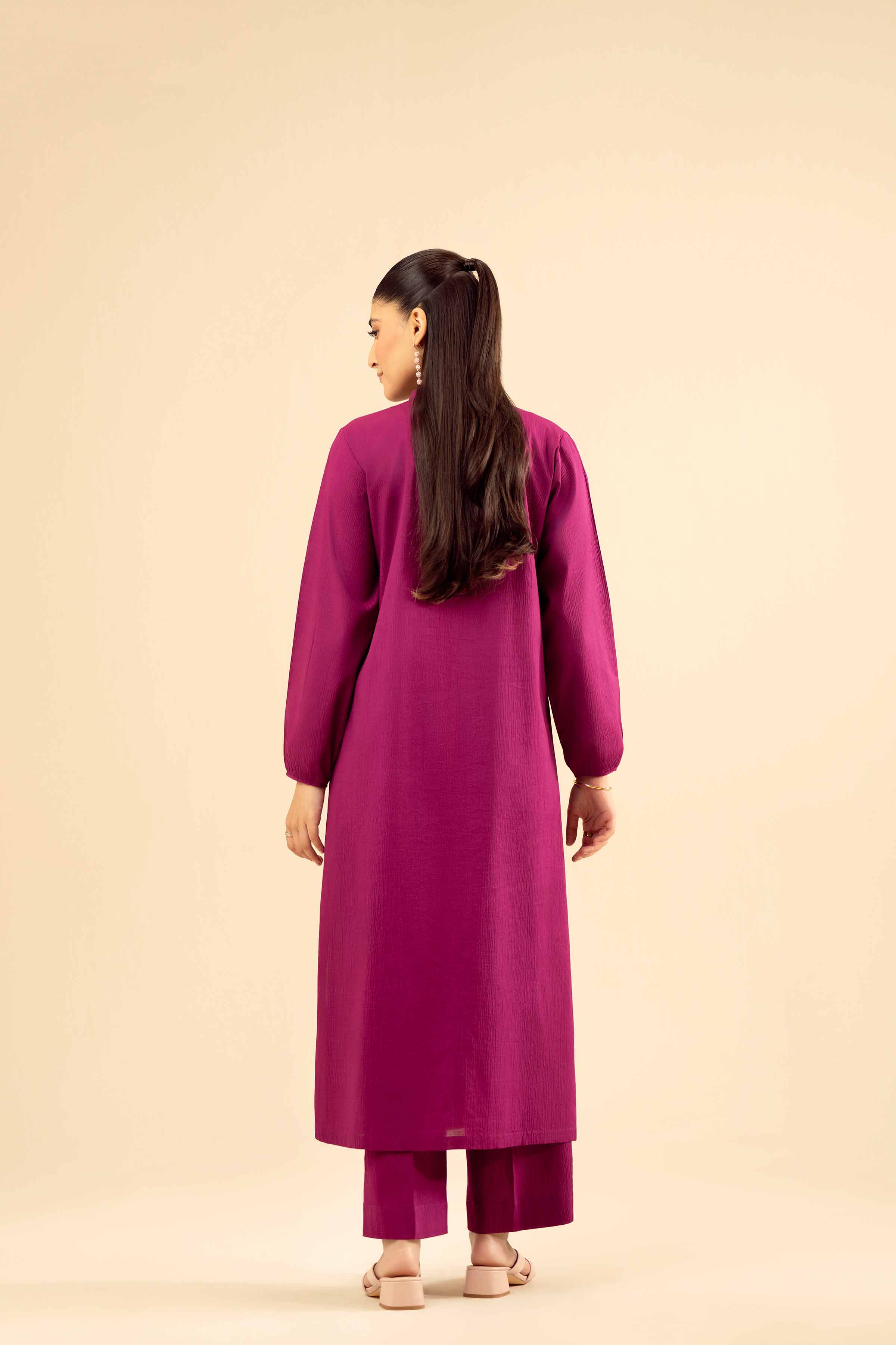 NISHATUAE - Purple Solids Crush 2-piece Ready to wear Dress