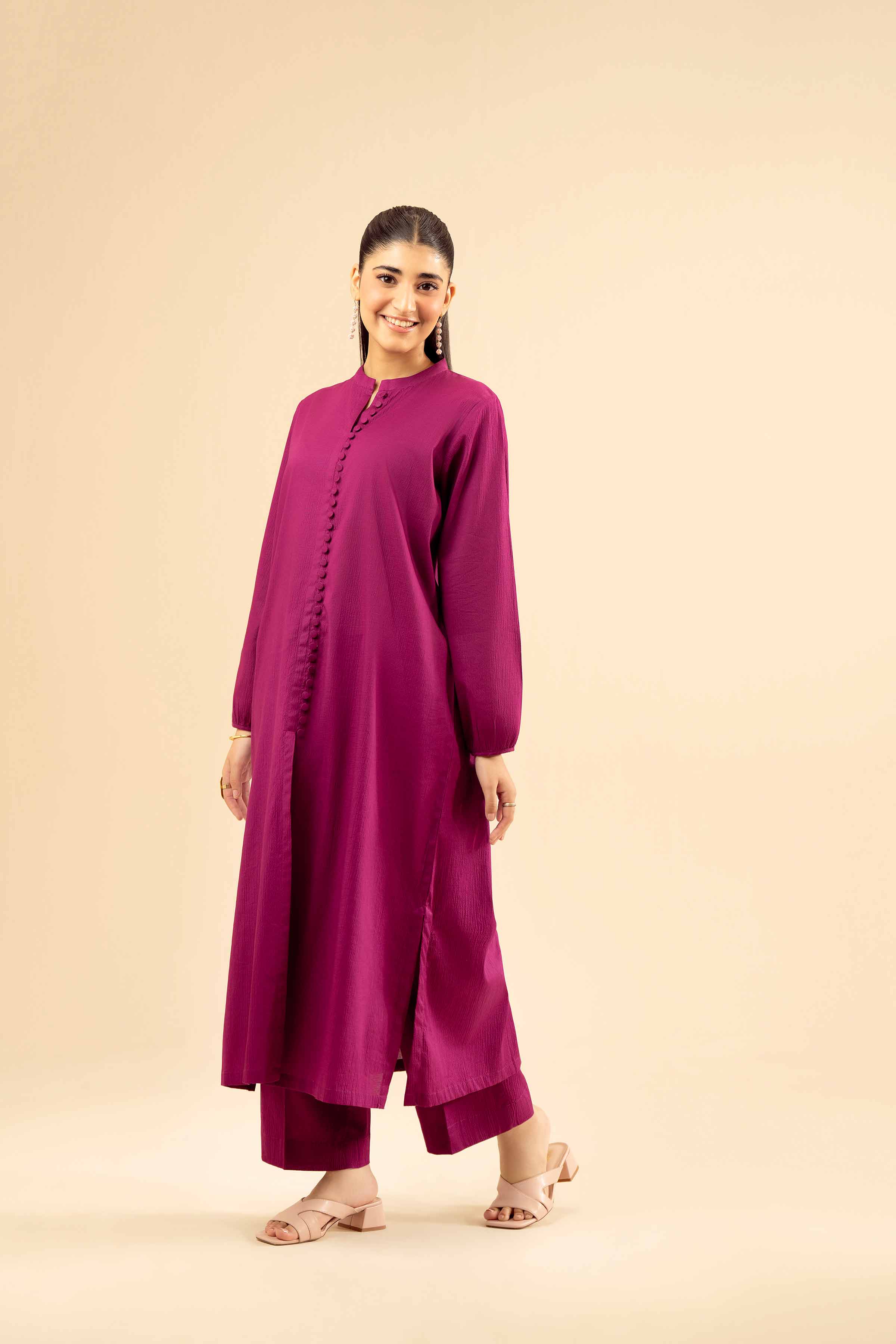 NISHATUAE - Purple Solids Crush 2-piece Ready to wear Dress