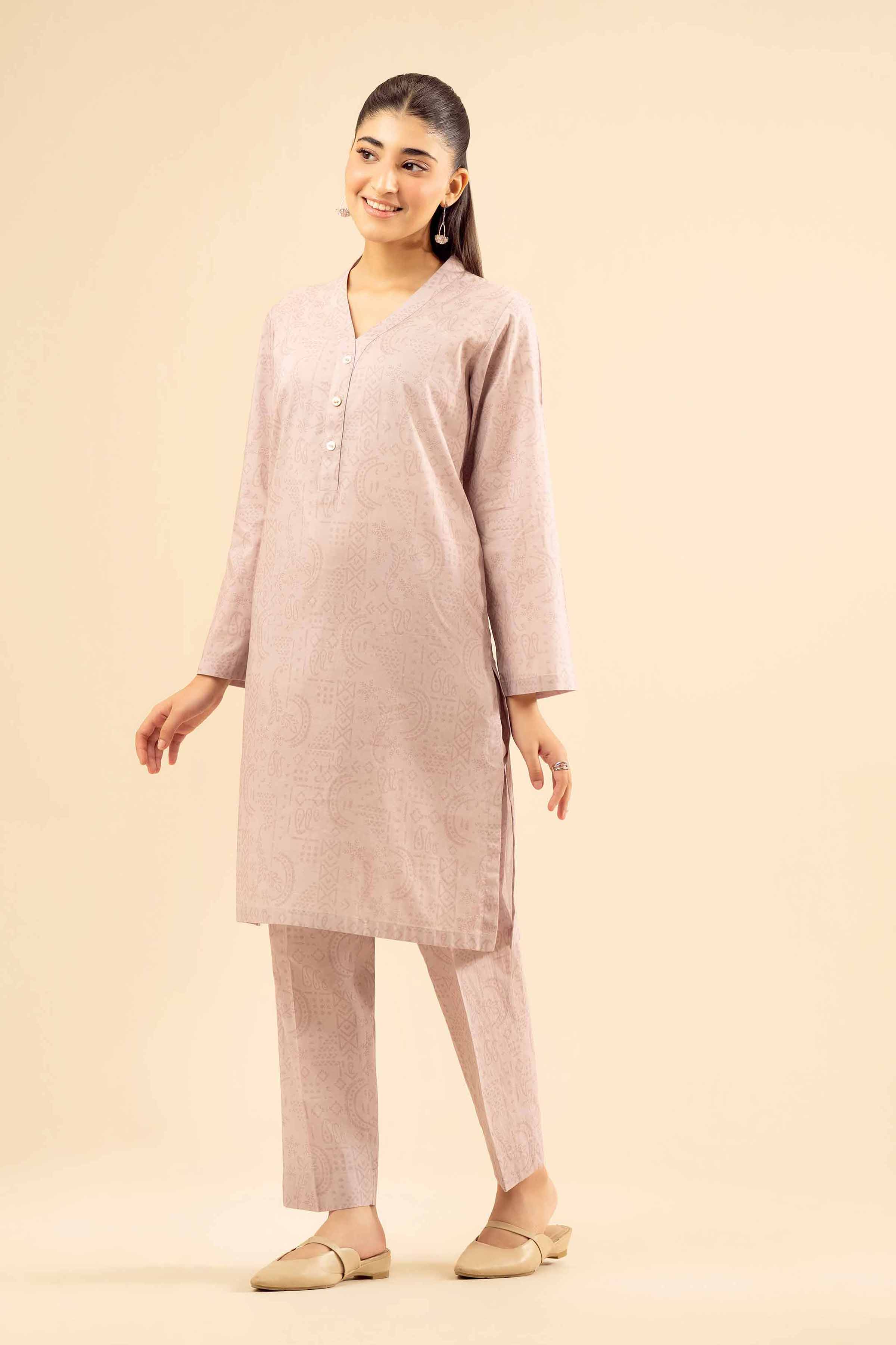 NISHATUAE - Pink Printed Cambric 2-piece Ready to wear Dress