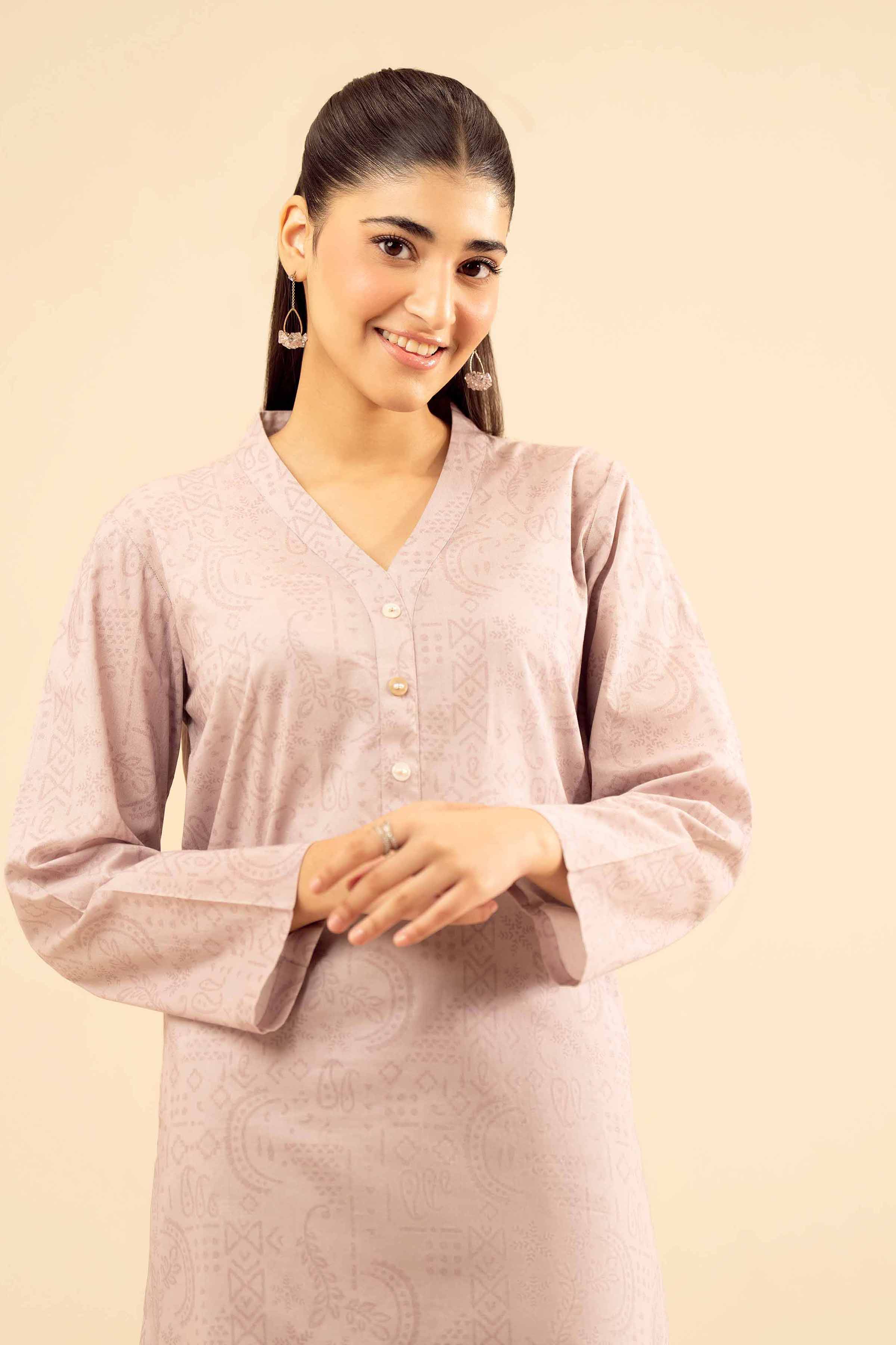 NISHATUAE - Pink Printed Cambric 2-piece Ready to wear Dress