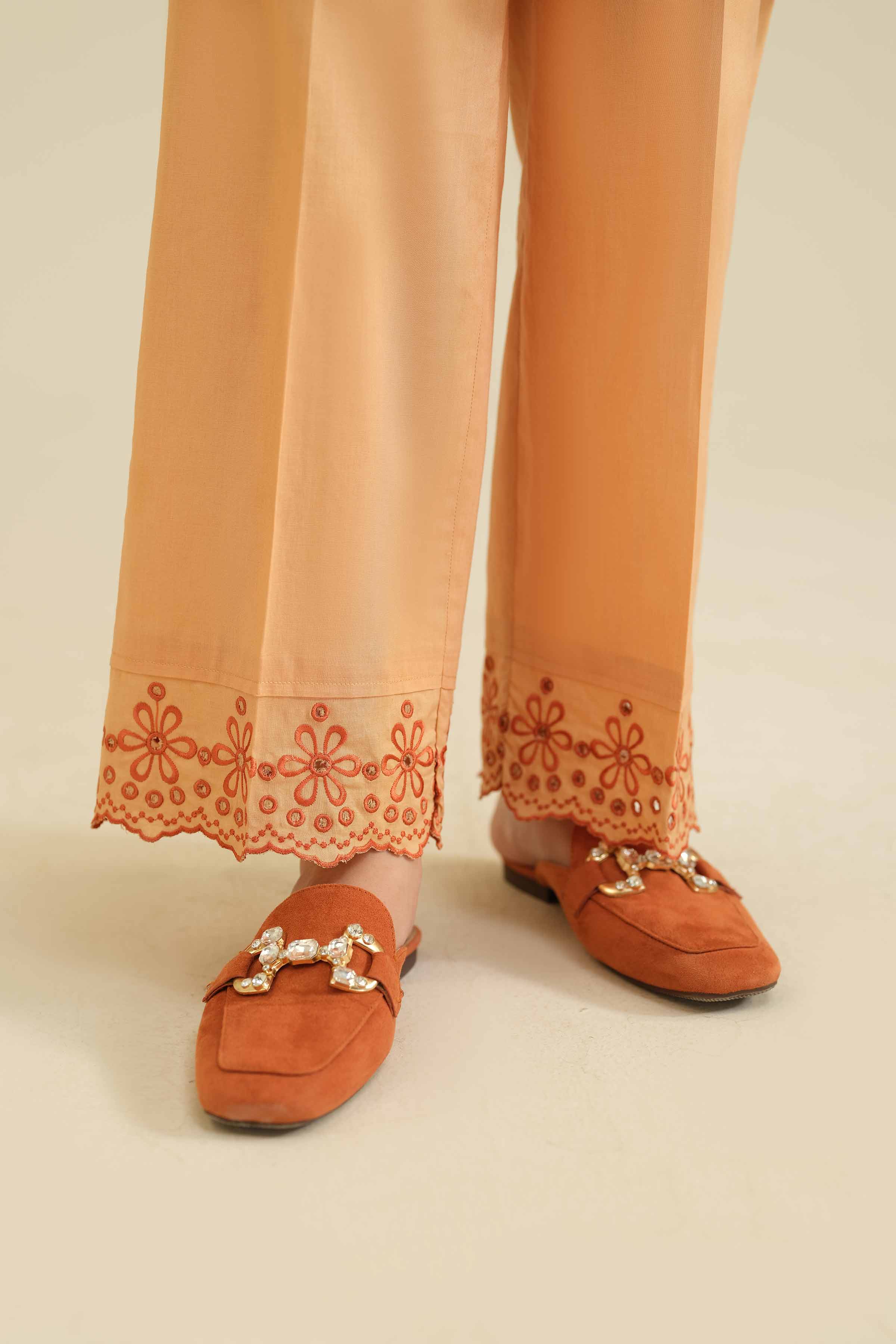 NISHATUAE - Orange Embroidered Tropical 2-piece Ready to wear Dress