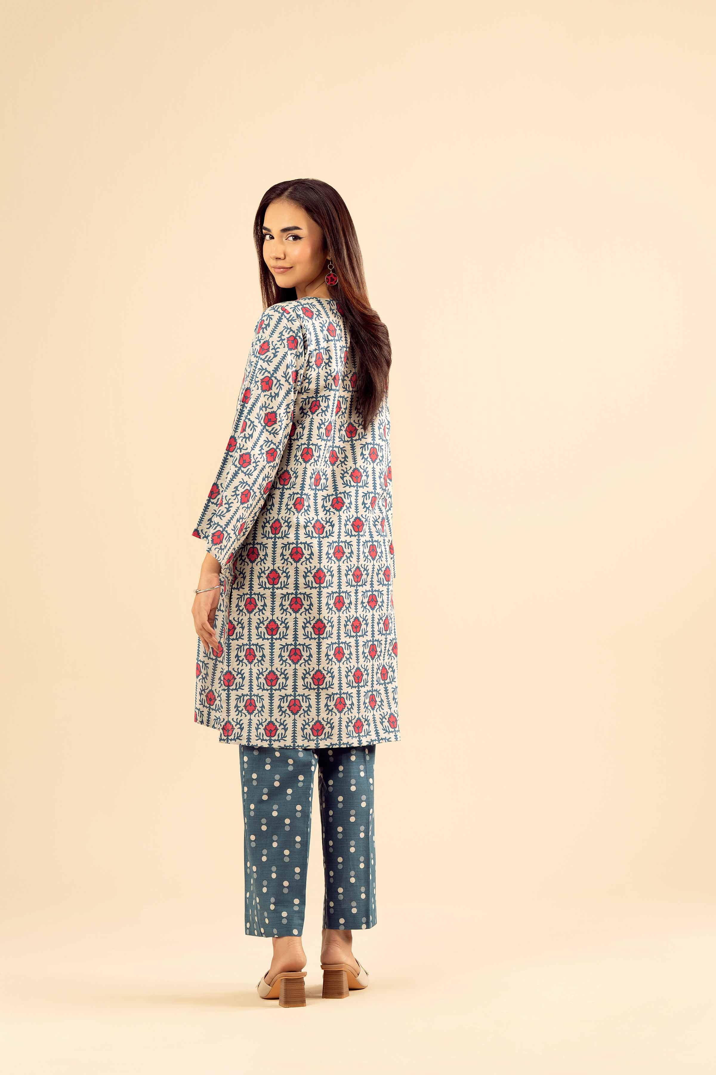 NISHATUAE - Grey Embroidered Khaddar 2-piece Ready to wear Dress