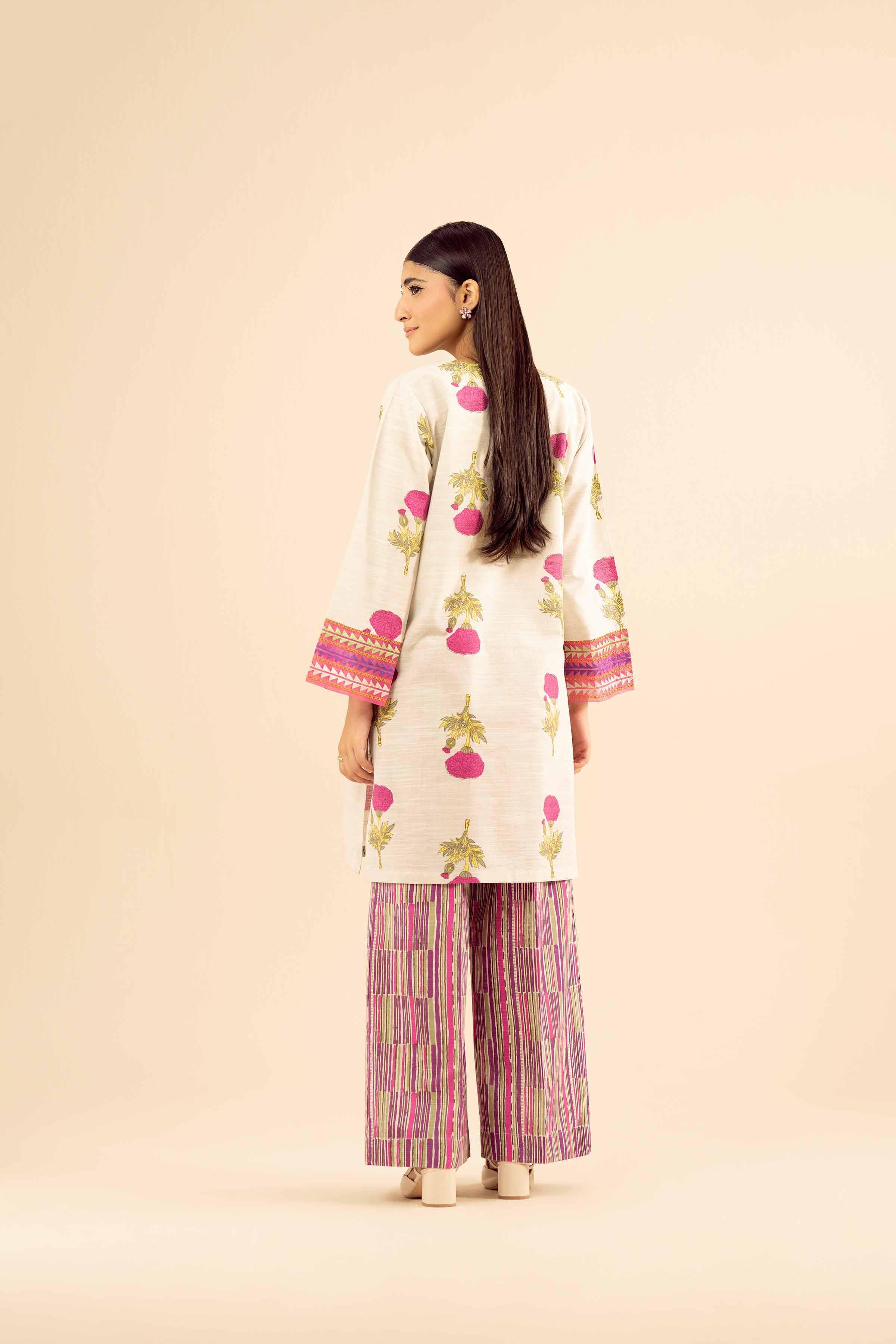 NISHATUAE - Beige Embroidered Khaddar 2-piece Ready to wear Dress