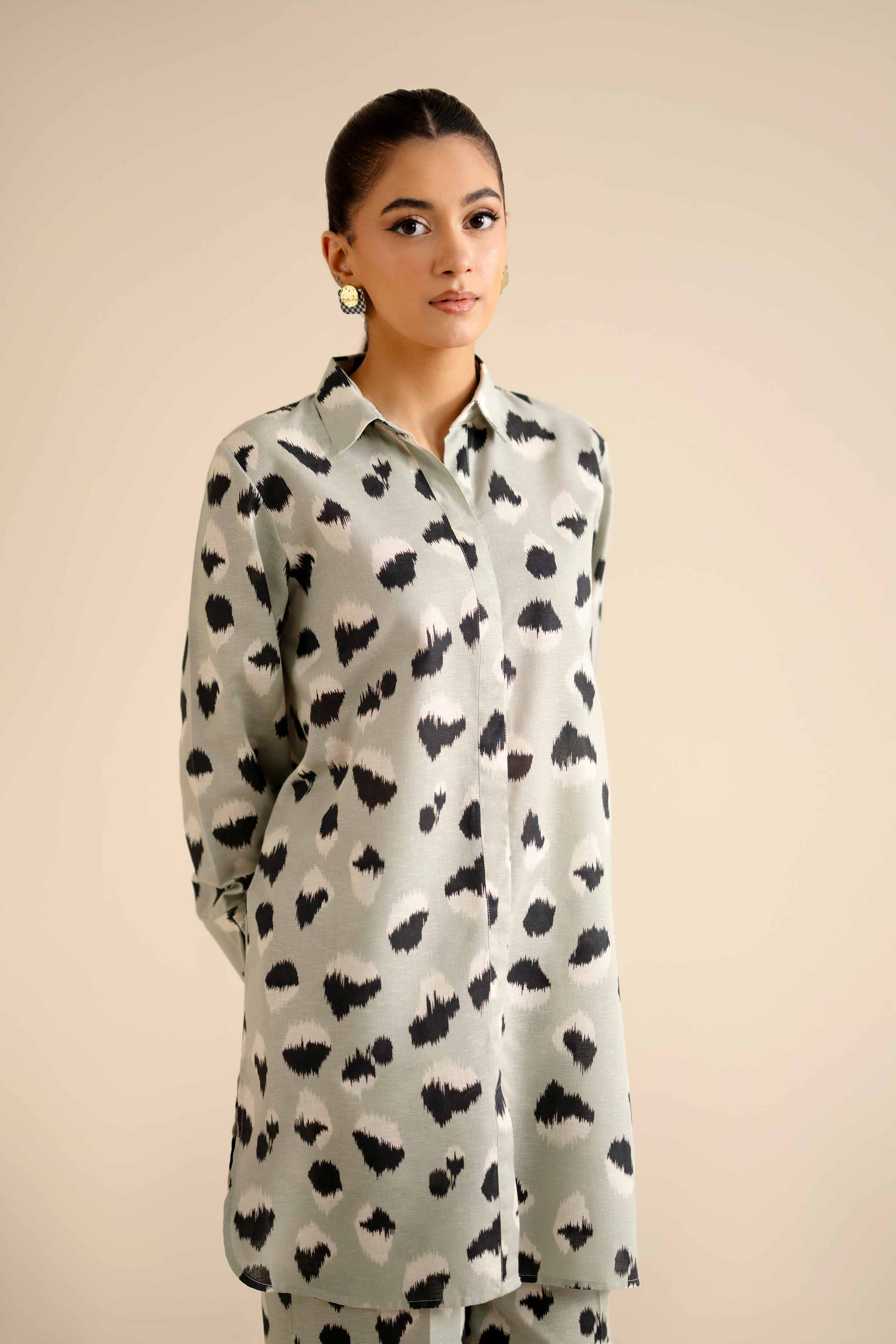 NISHATUAE - Green Printed Karandi 2-piece Ready to wear Dress