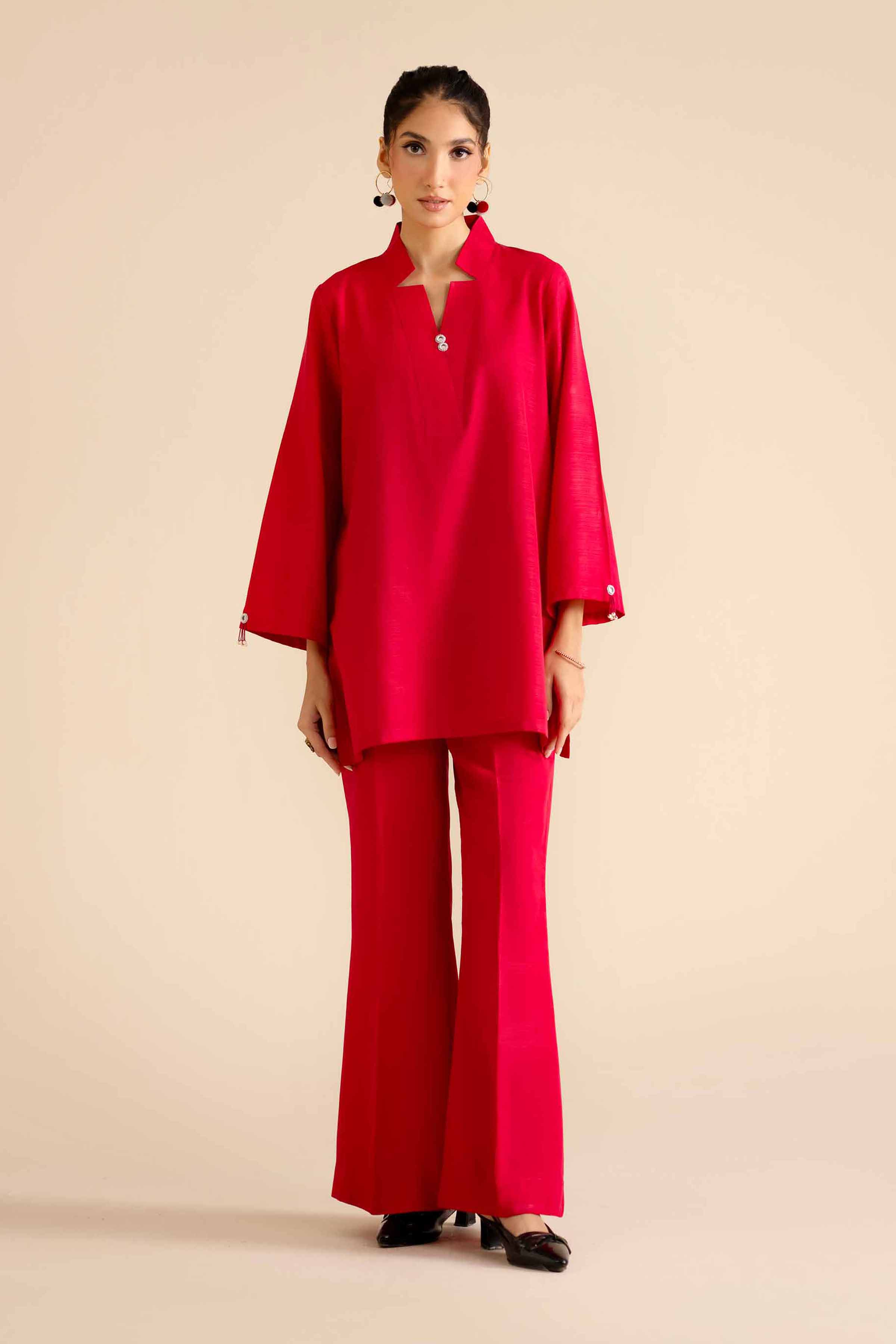 NISHATUAE - Pink Solids Silk 2-piece Ready to wear Dress