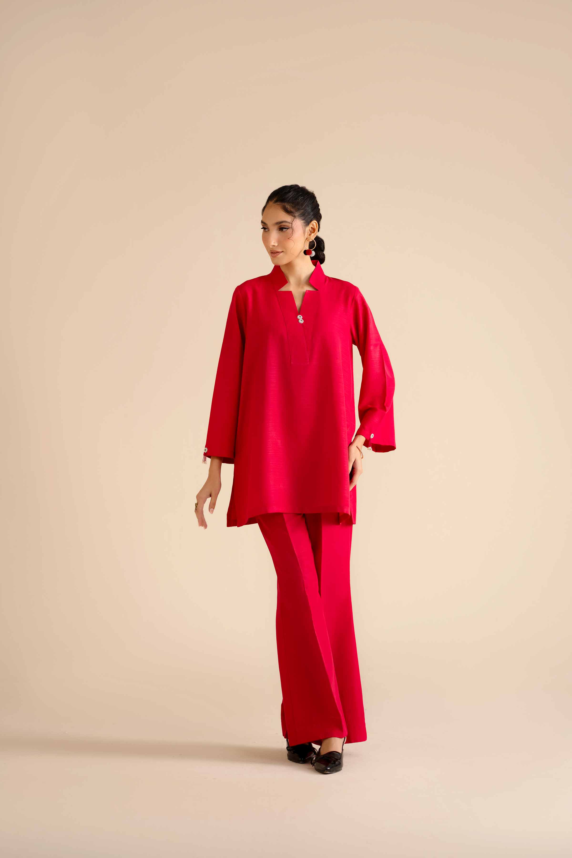 NISHATUAE - Pink Solids Silk 2-piece Ready to wear Dress