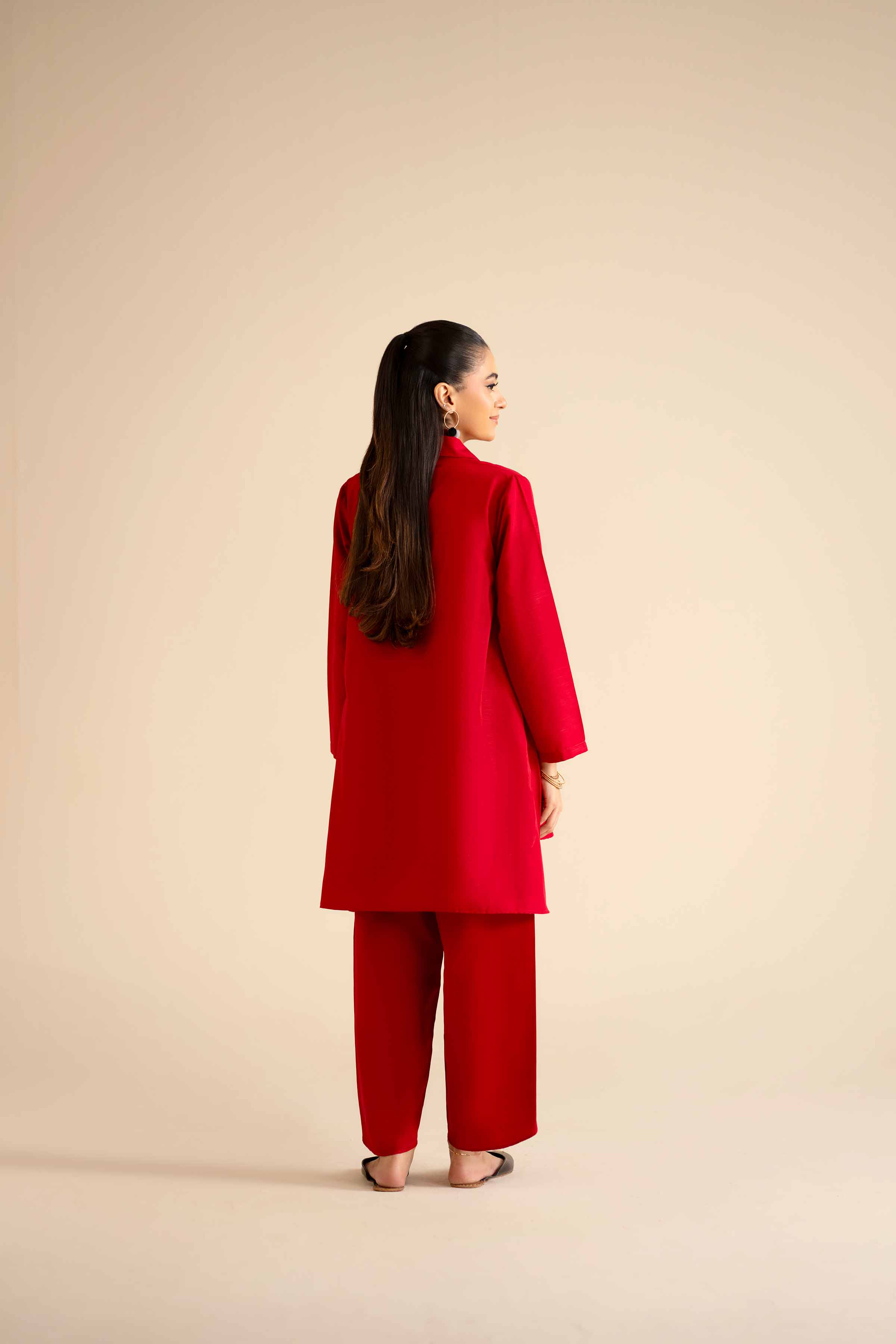 NISHATUAE - Red Solids Silk 2-piece Ready to wear Dress