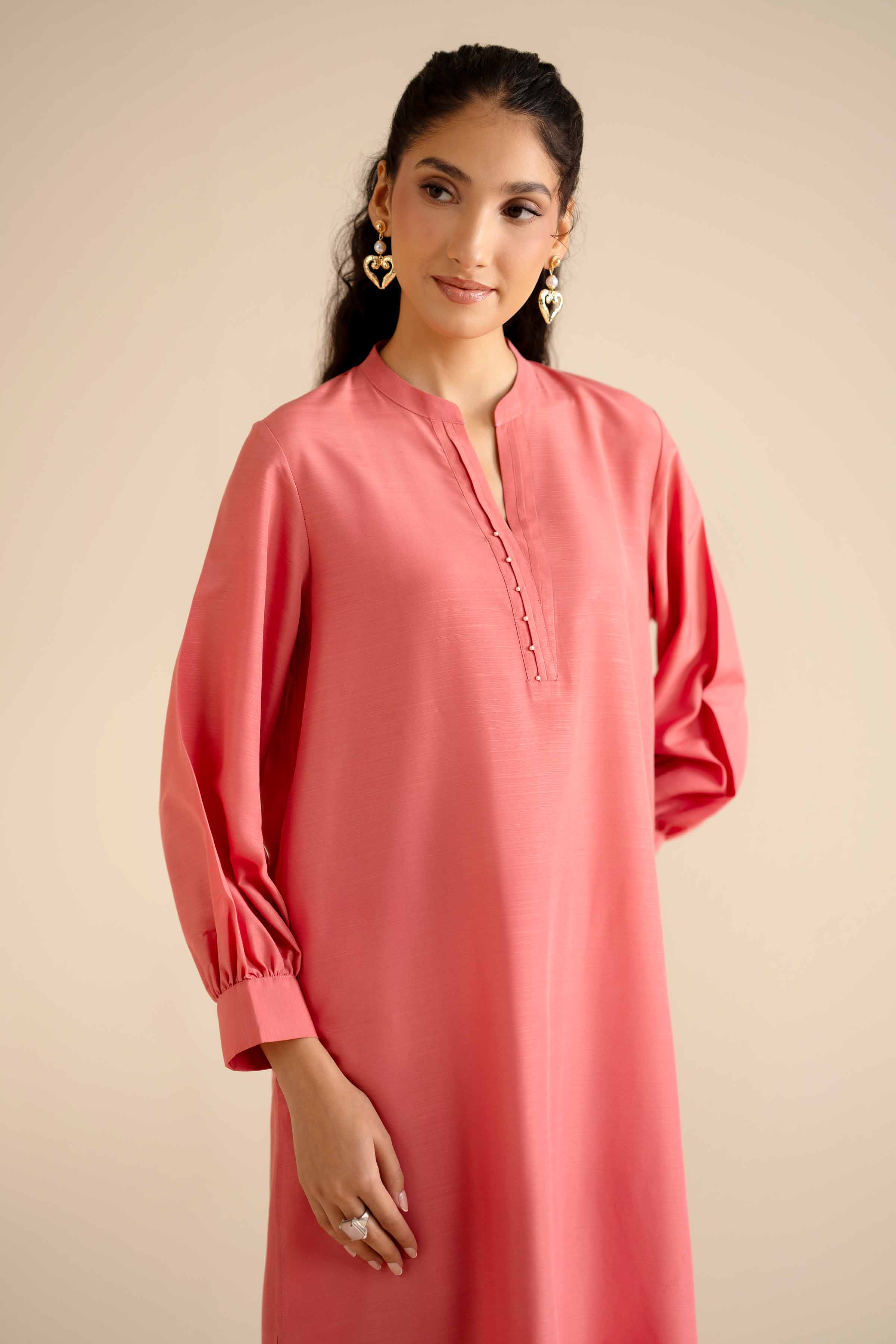 NISHATUAE - Orange Solids Silk 2-piece Ready to wear Dress