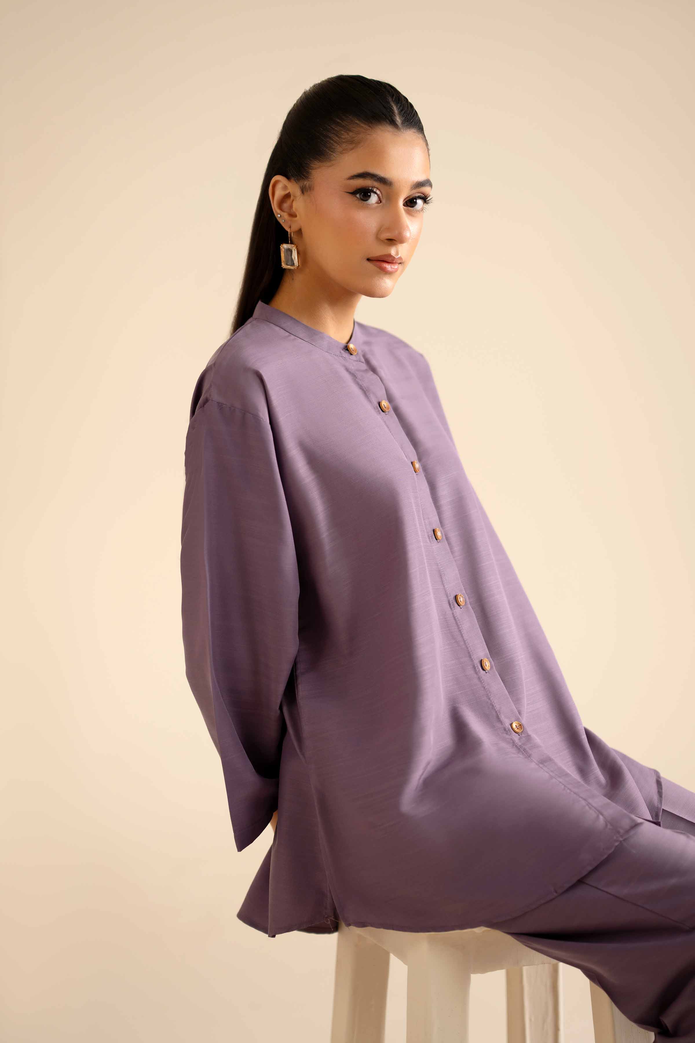 NISHATUAE - Purple Solids Silk 2-piece Ready to wear Dress