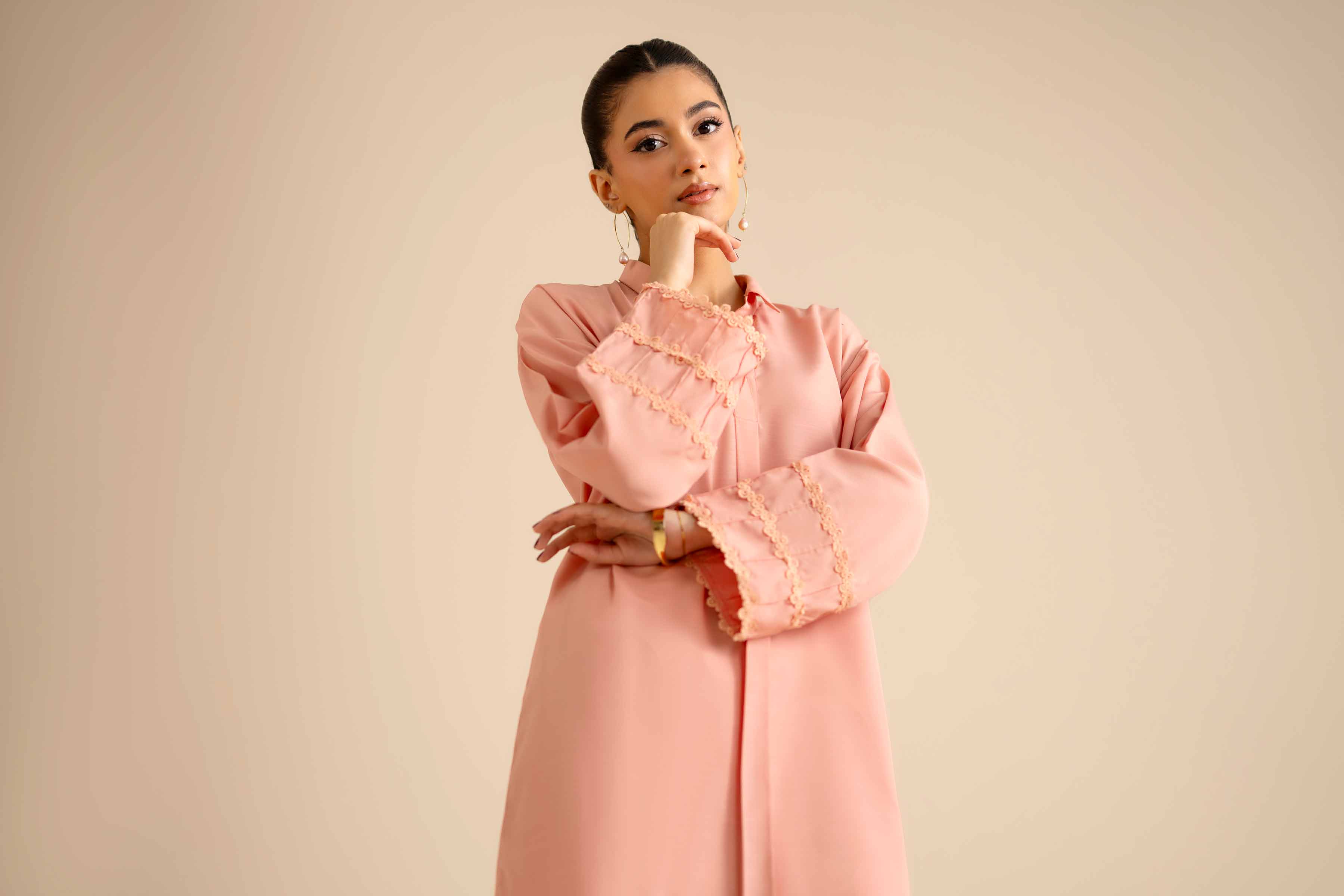 NISHATUAE - Pink Solids Silk 2-piece Ready to wear Dress