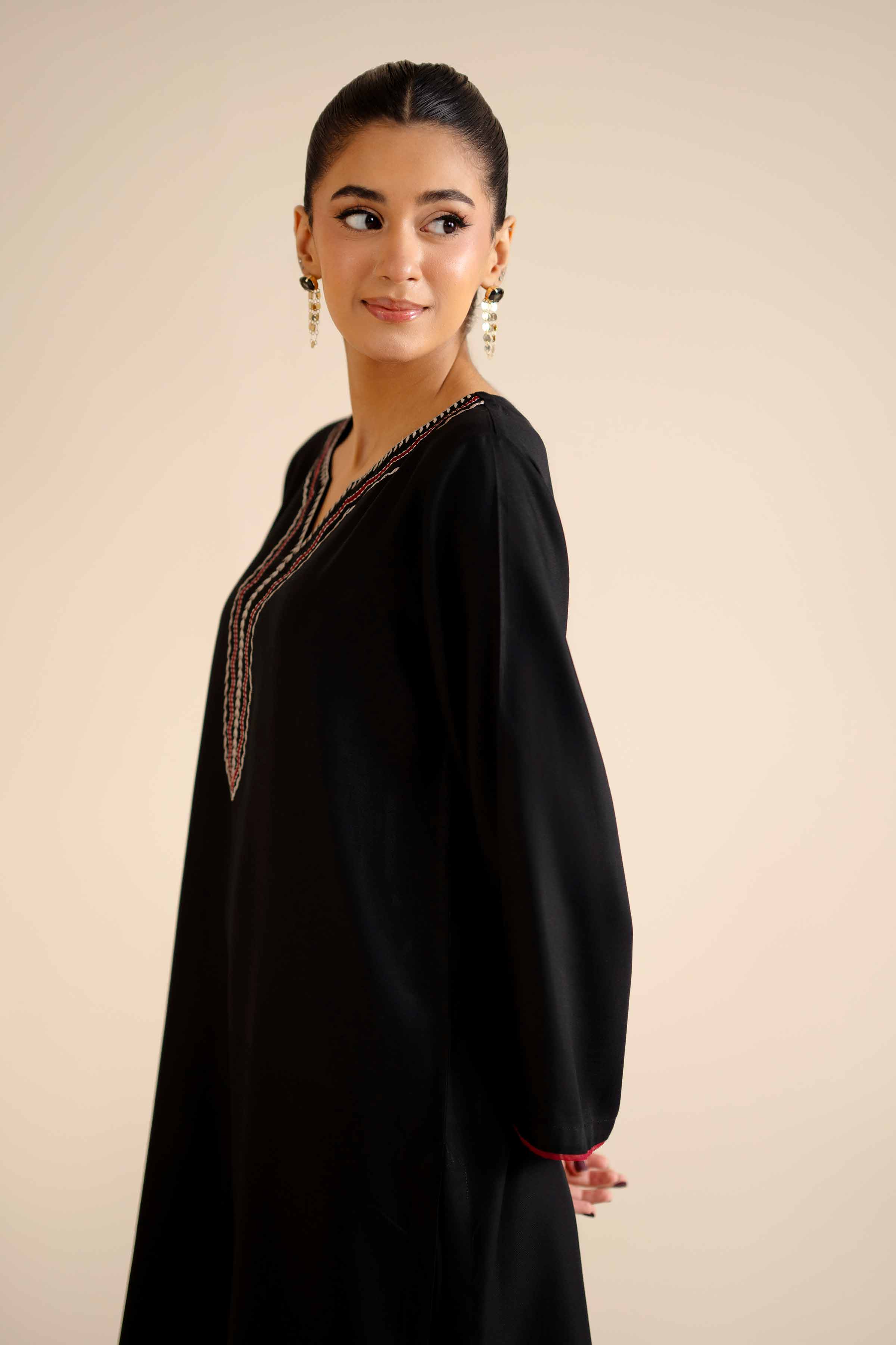 NISHATUAE - Black Embroidered Marina 2-piece Ready to wear Dress