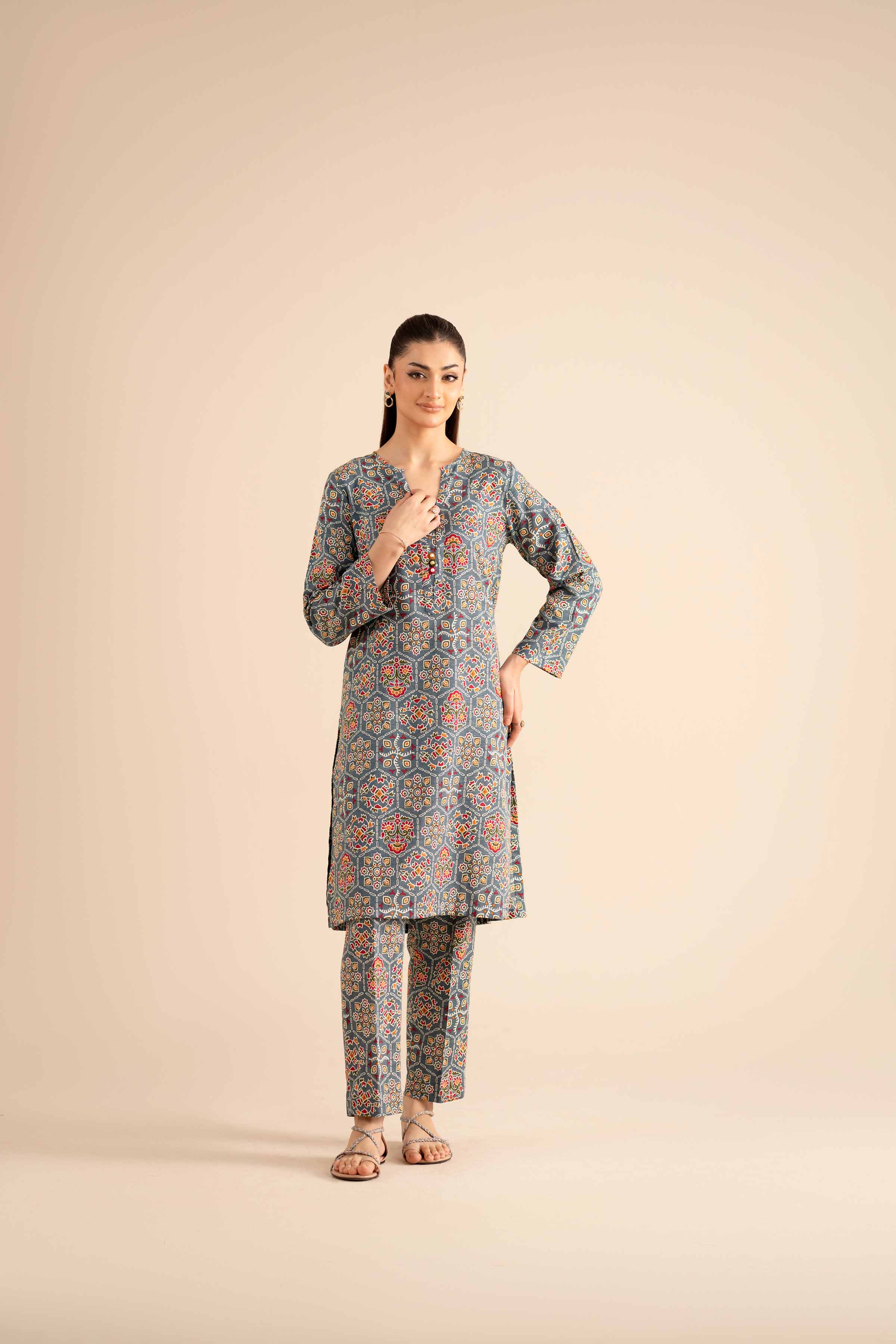 NISHATUAE - Multi Printed Karandi 2-piece Ready to wear Dress