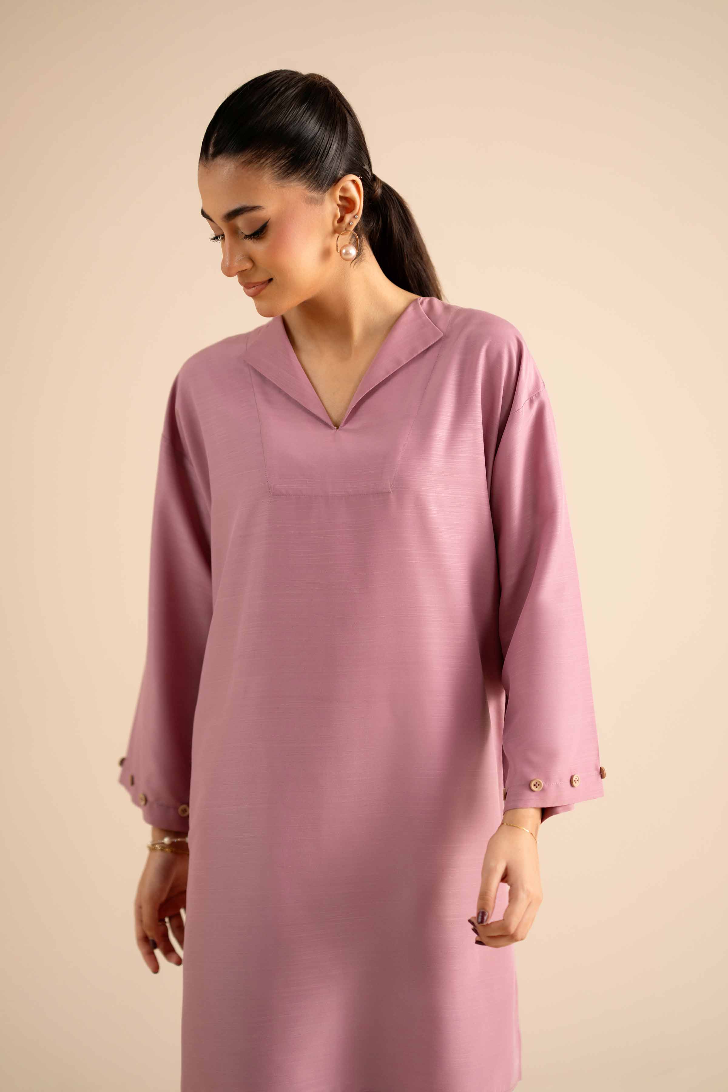 NISHATUAE - Pink Solids Silk 2-piece Ready to wear Dress