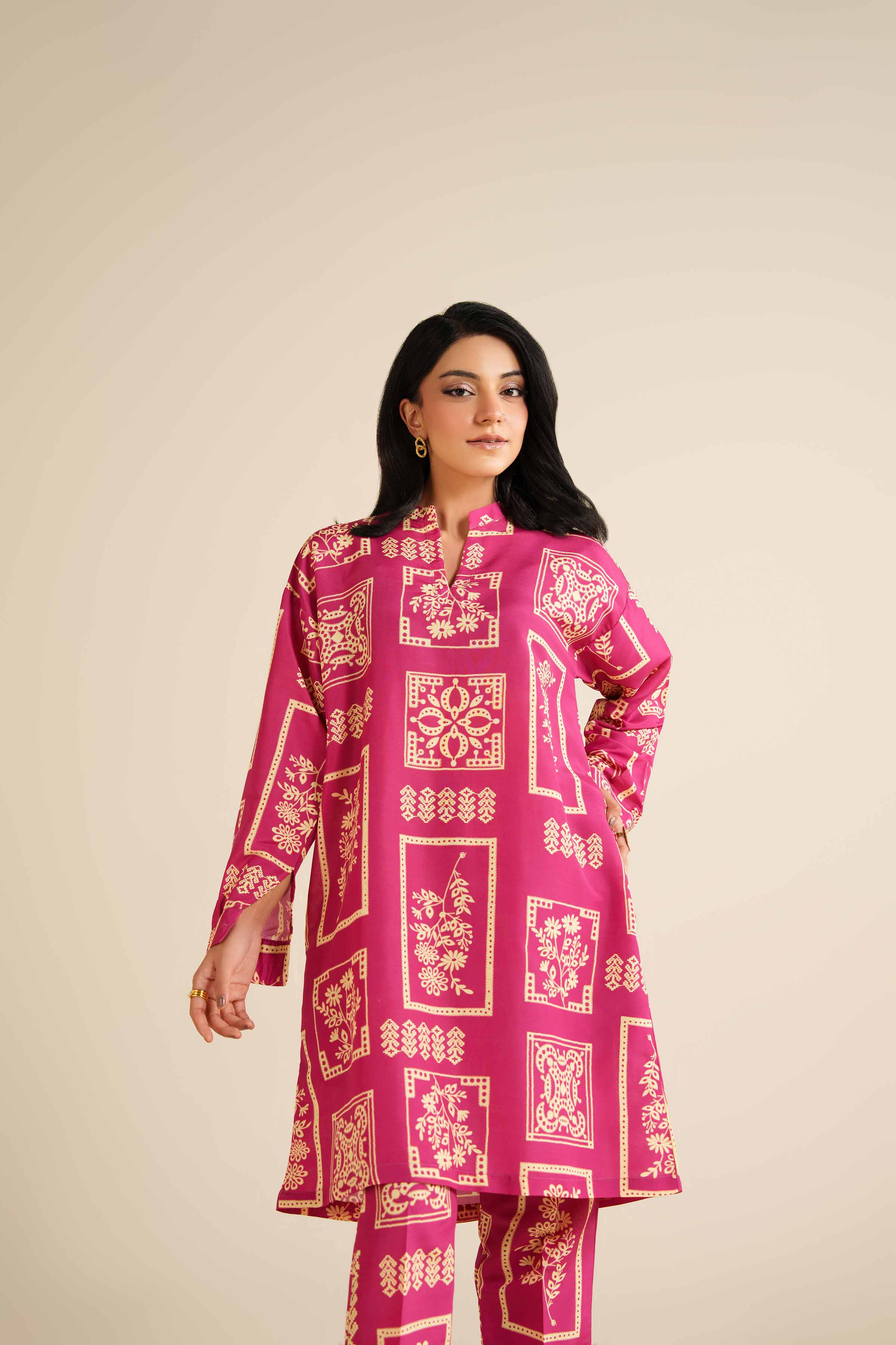 NISHATUAE - Pink Printed Swiss Lawn 2-piece Ready to wear Dress