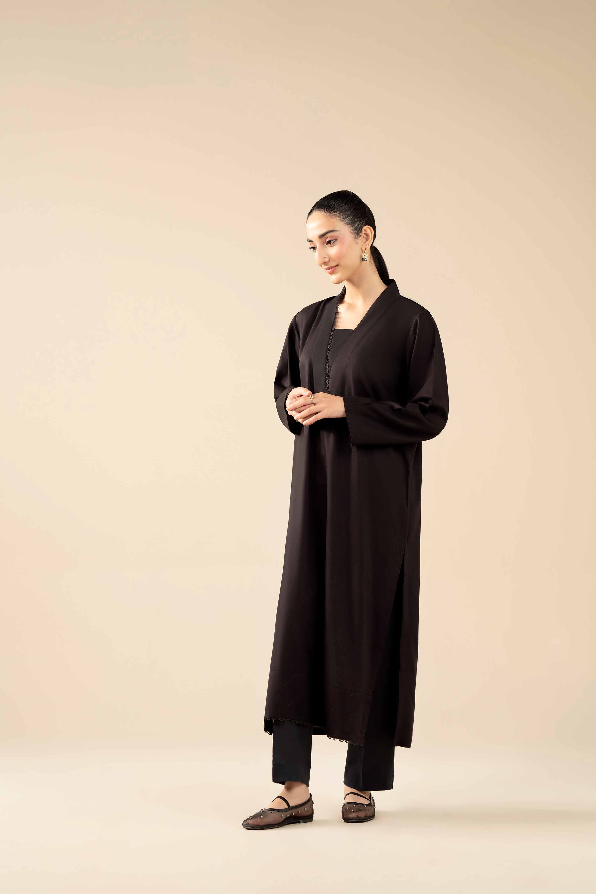 NishatUAE - Black Solids Linen 2-piece Ready to wear Dress