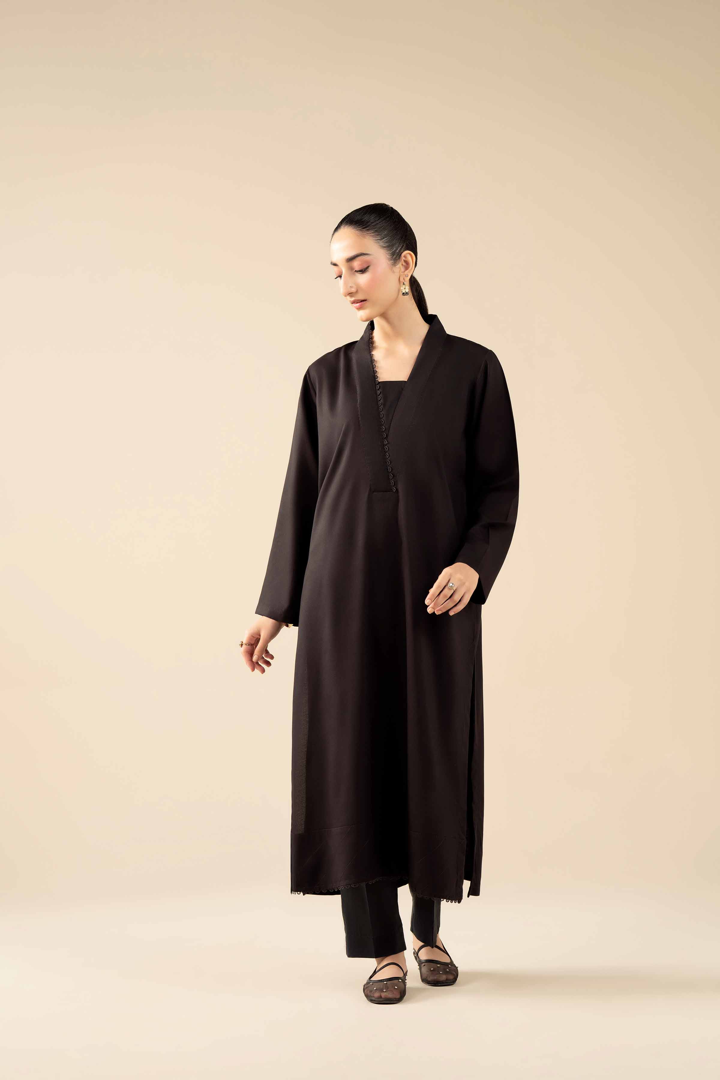 NishatUAE - Black Solids Linen 2-piece Ready to wear Dress