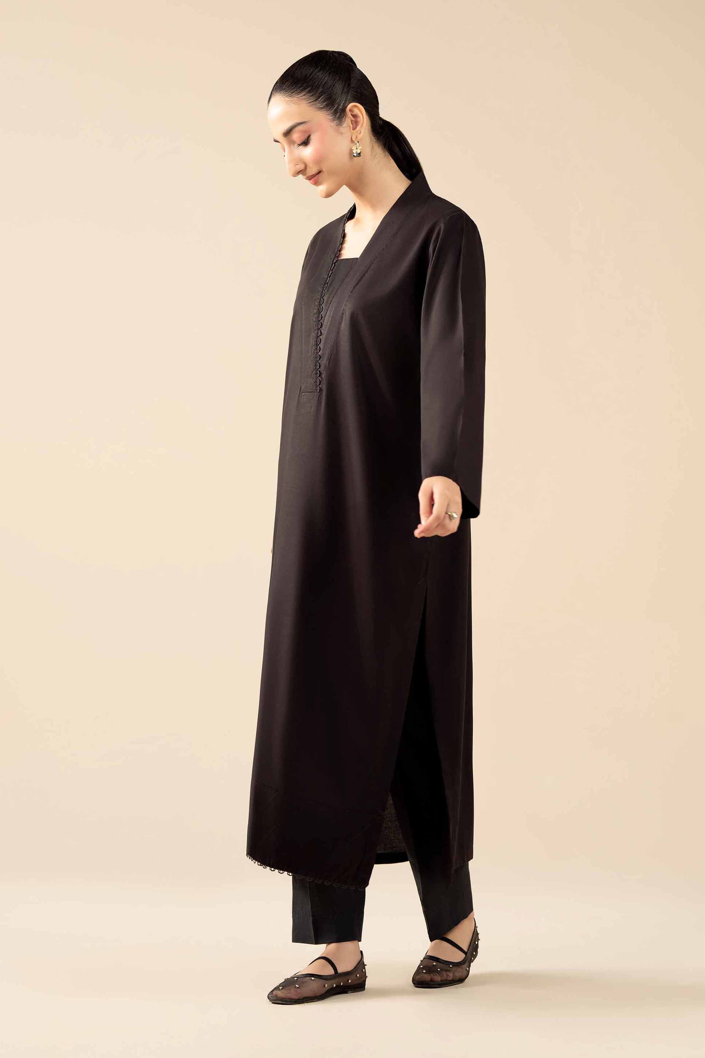 NishatUAE - Black Solids Linen 2-piece Ready to wear Dress
