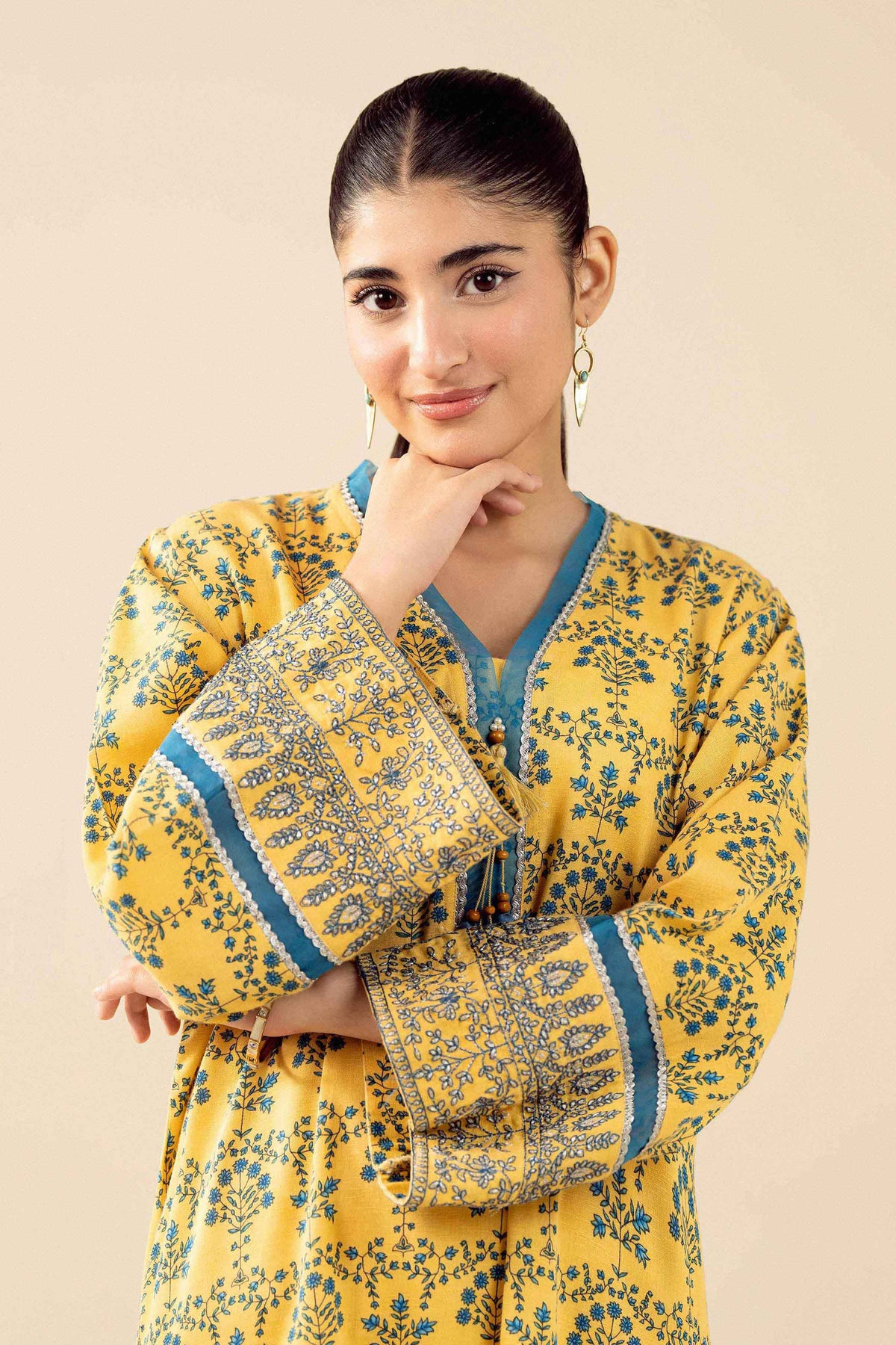 2 Piece - Printed Embroidered Suit - PW25-432