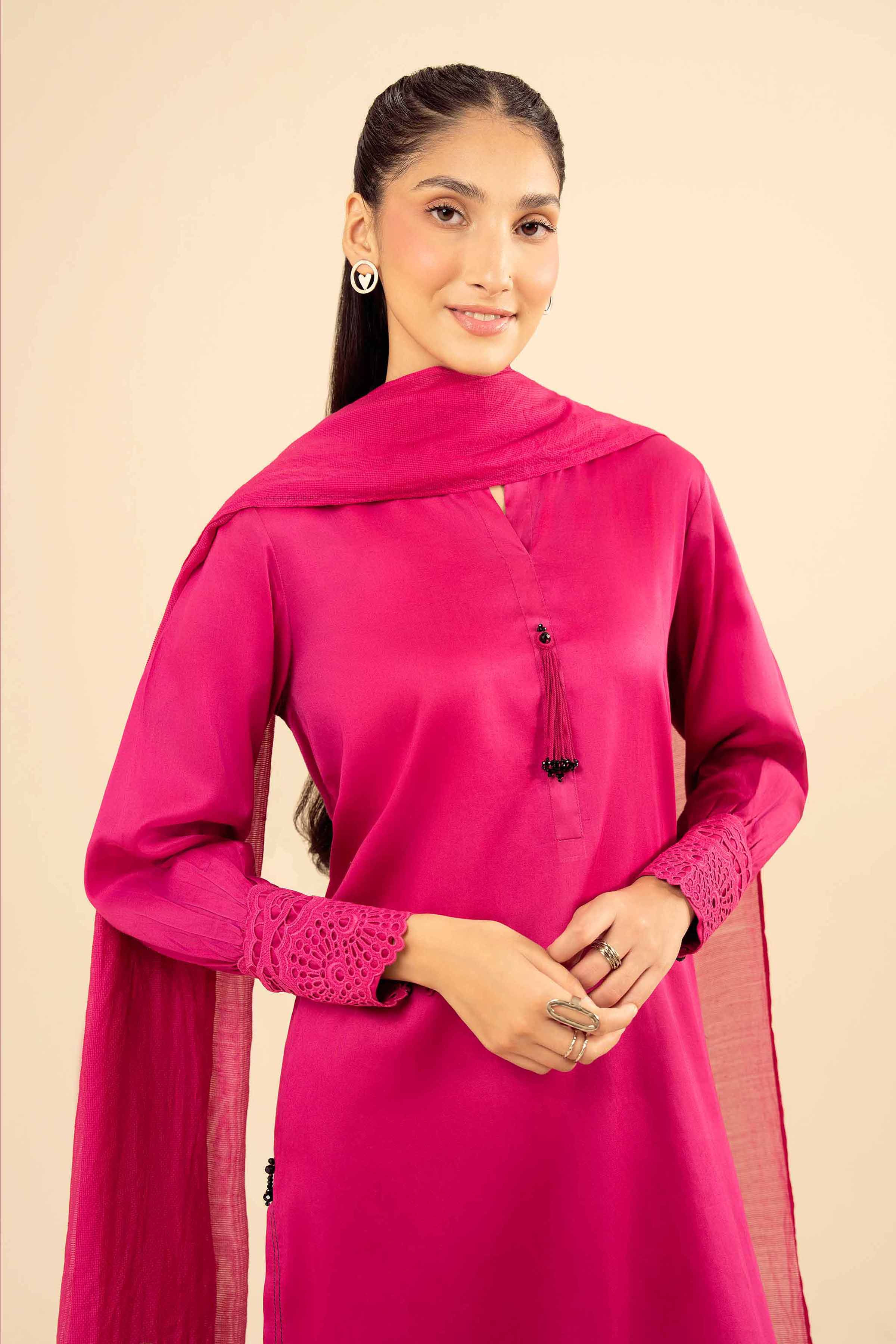 NISHATUAE - Pink Solids Satin 3-piece Ready to wear Suit