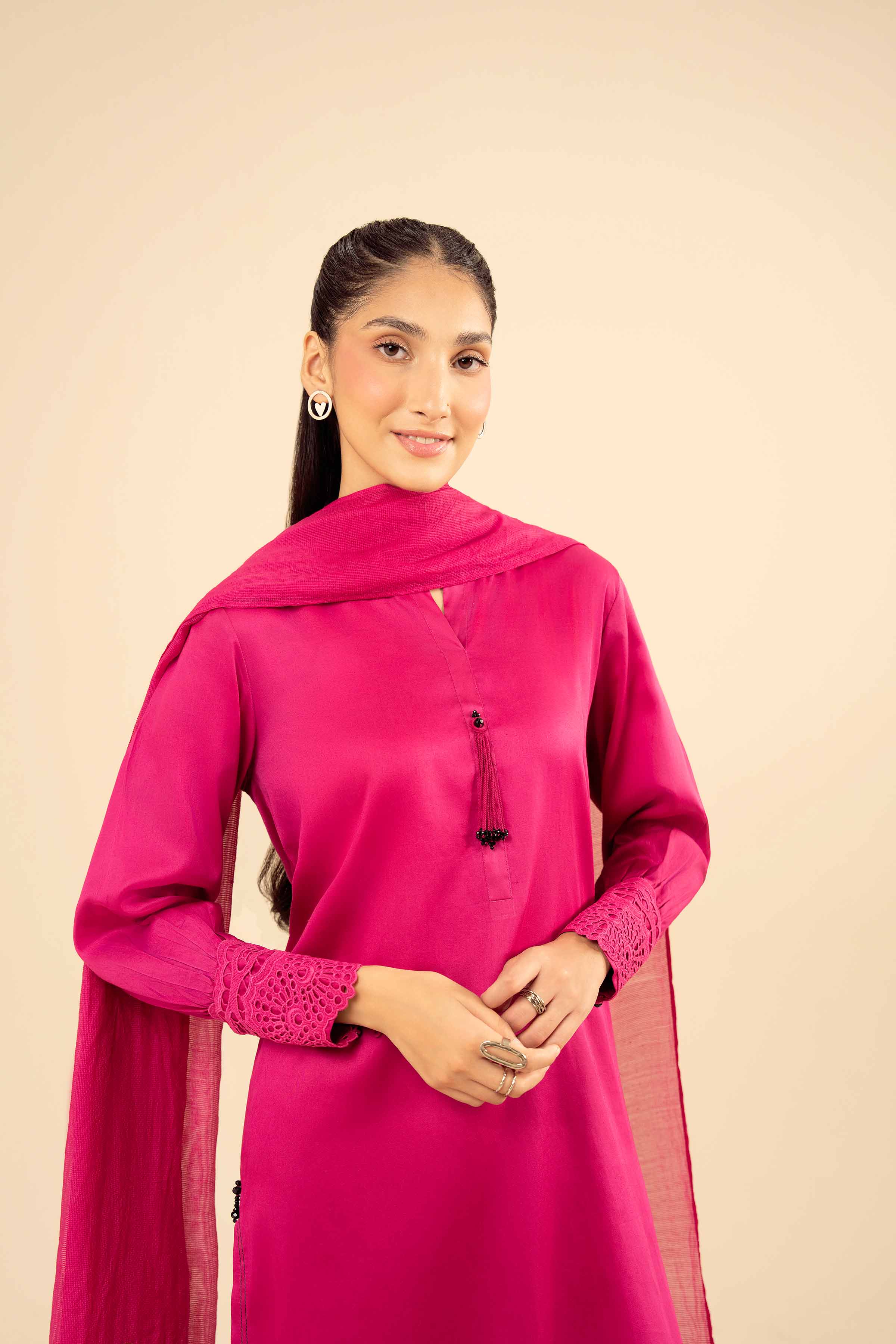 NISHATUAE - Pink Solids Satin 3-piece Ready to wear Suit
