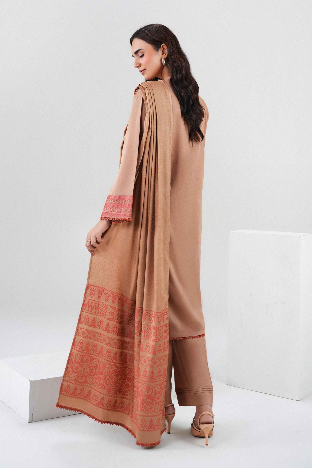 3 Piece - Embroidered Suit - PW25-496