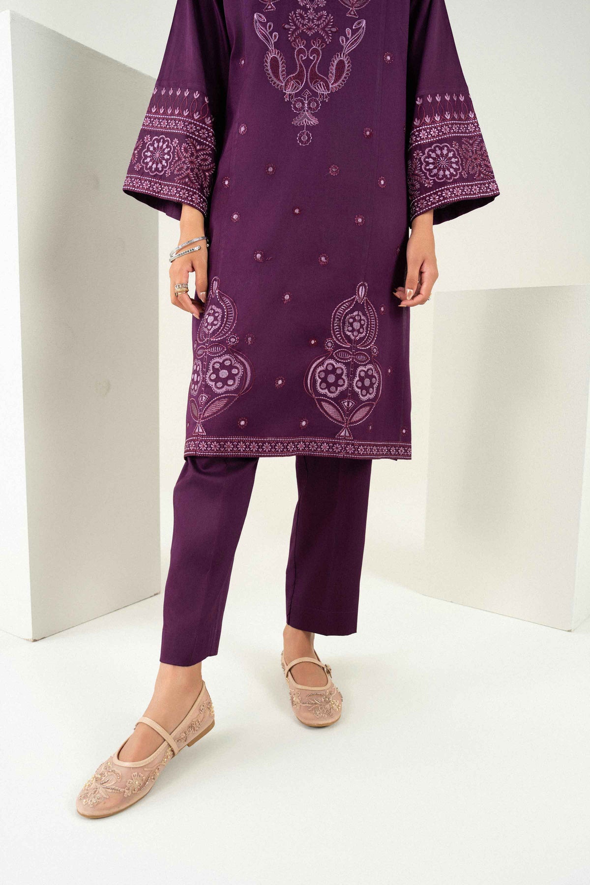 3 Piece - Embroidered Suit - PW25-498
