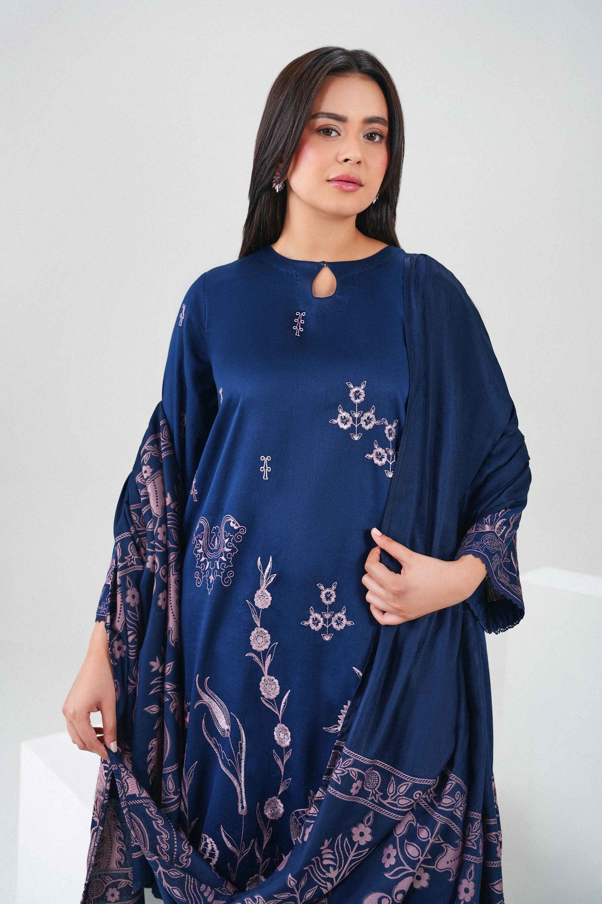3 Piece - Embroidered Suit - PW25-503