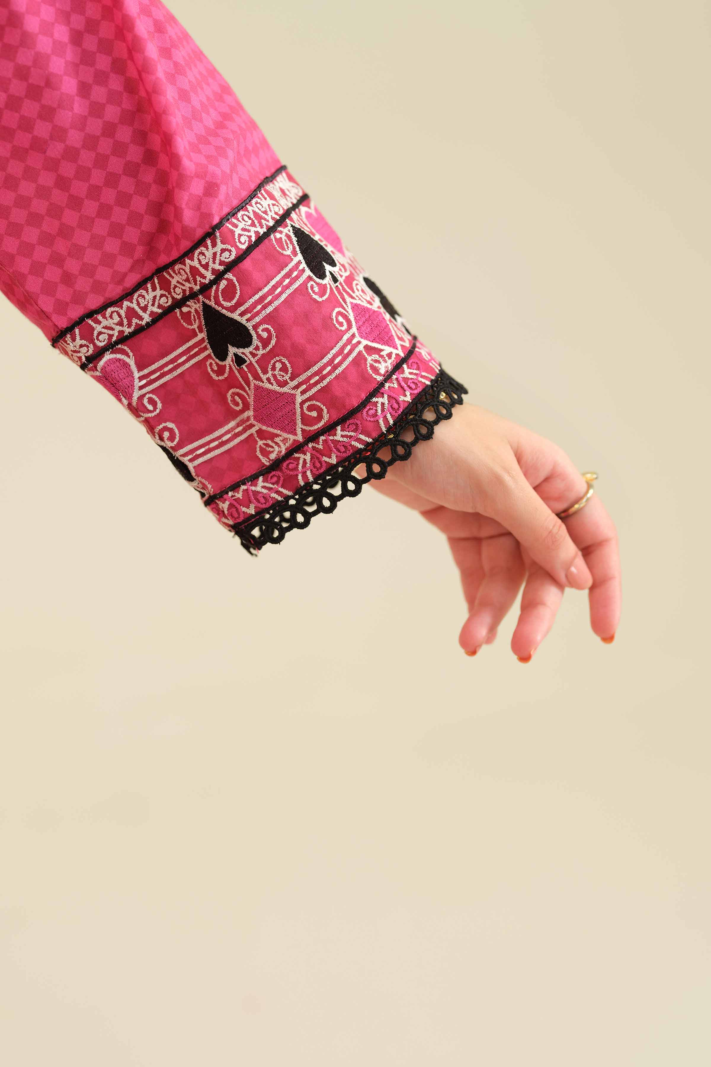 NISHATUAE - Pink Embroidered Cambric 2-piece Ready to wear Dress