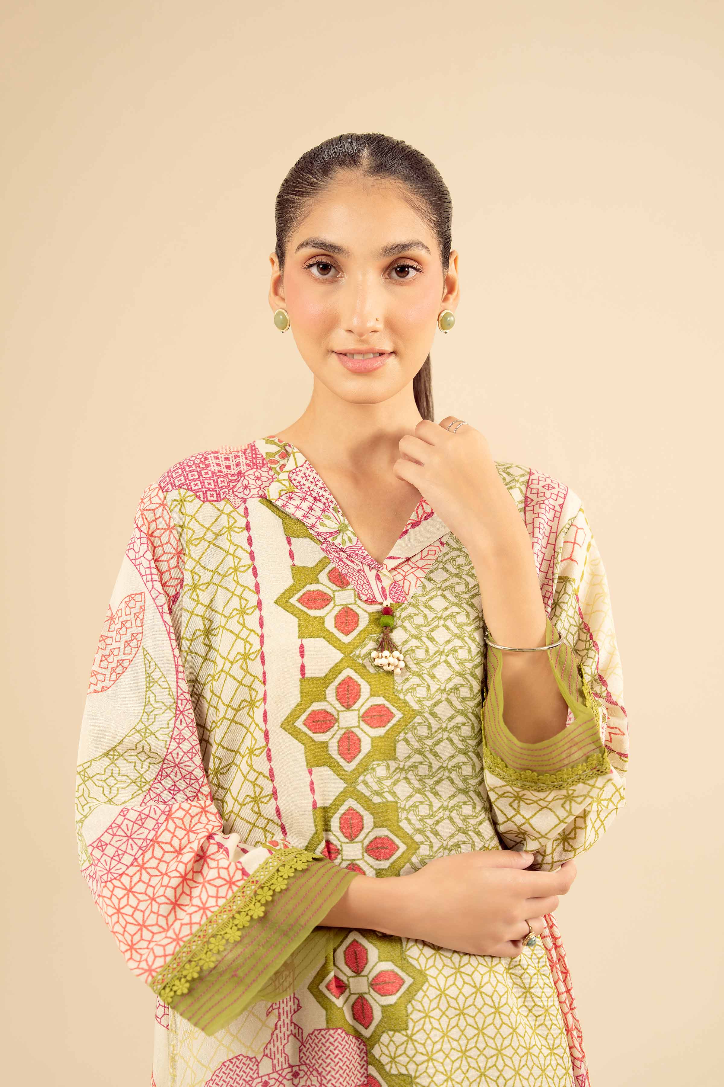 NISHATUAE - Multi Printed Karandi Ready to wear Shirt