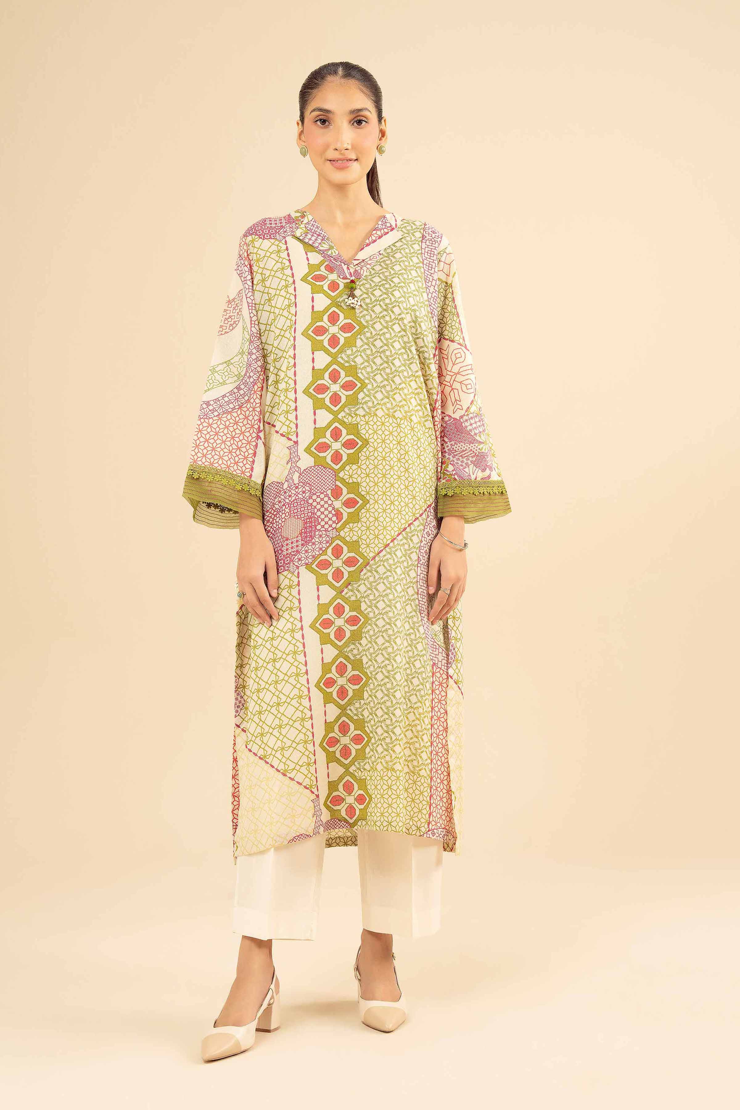 NISHATUAE - Multi Printed Karandi Ready to wear Shirt
