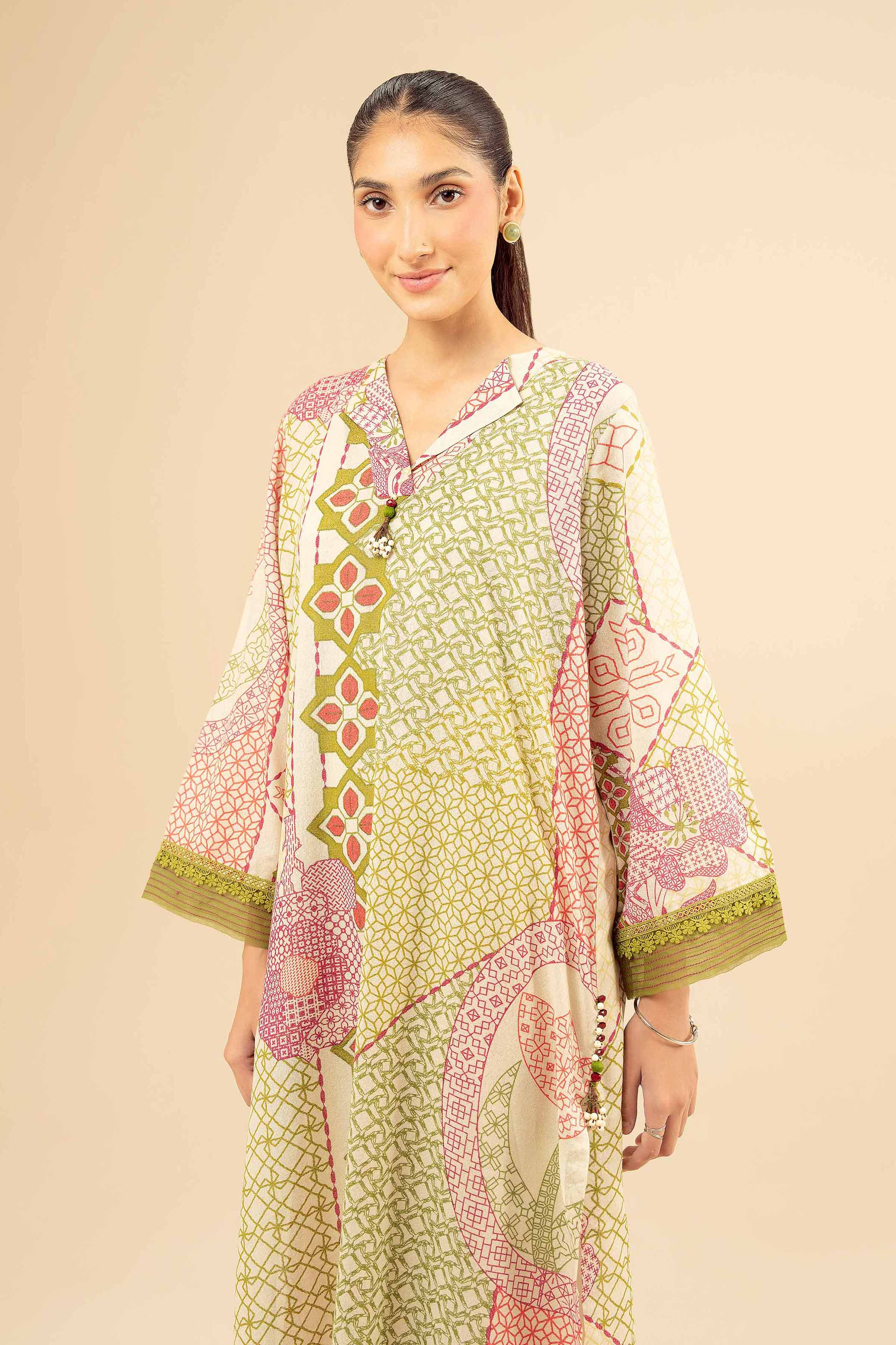NISHATUAE - Multi Printed Karandi Ready to wear Shirt