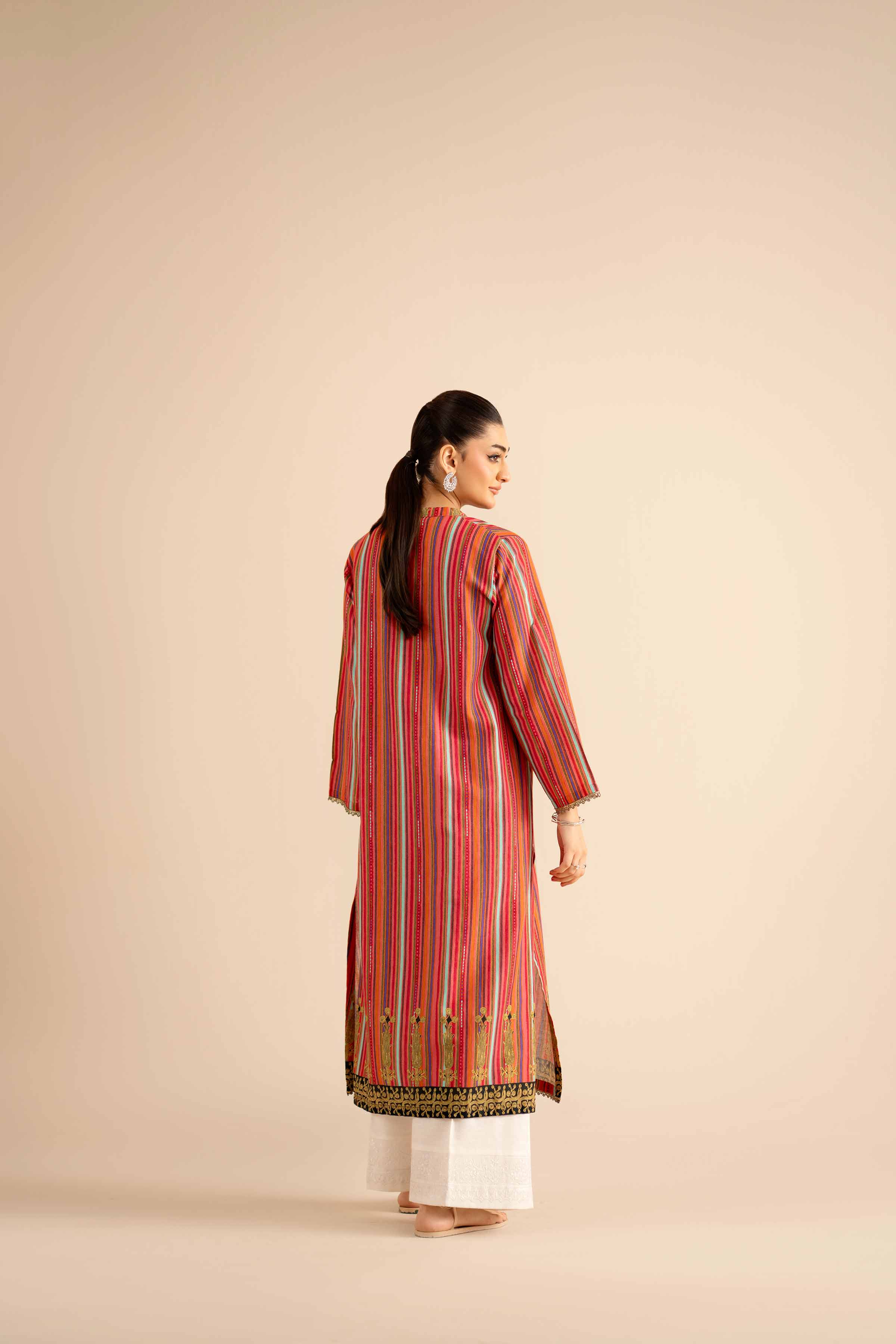 NISHATUAE - Multi Embroidered Karandi Ready to wear Shirt