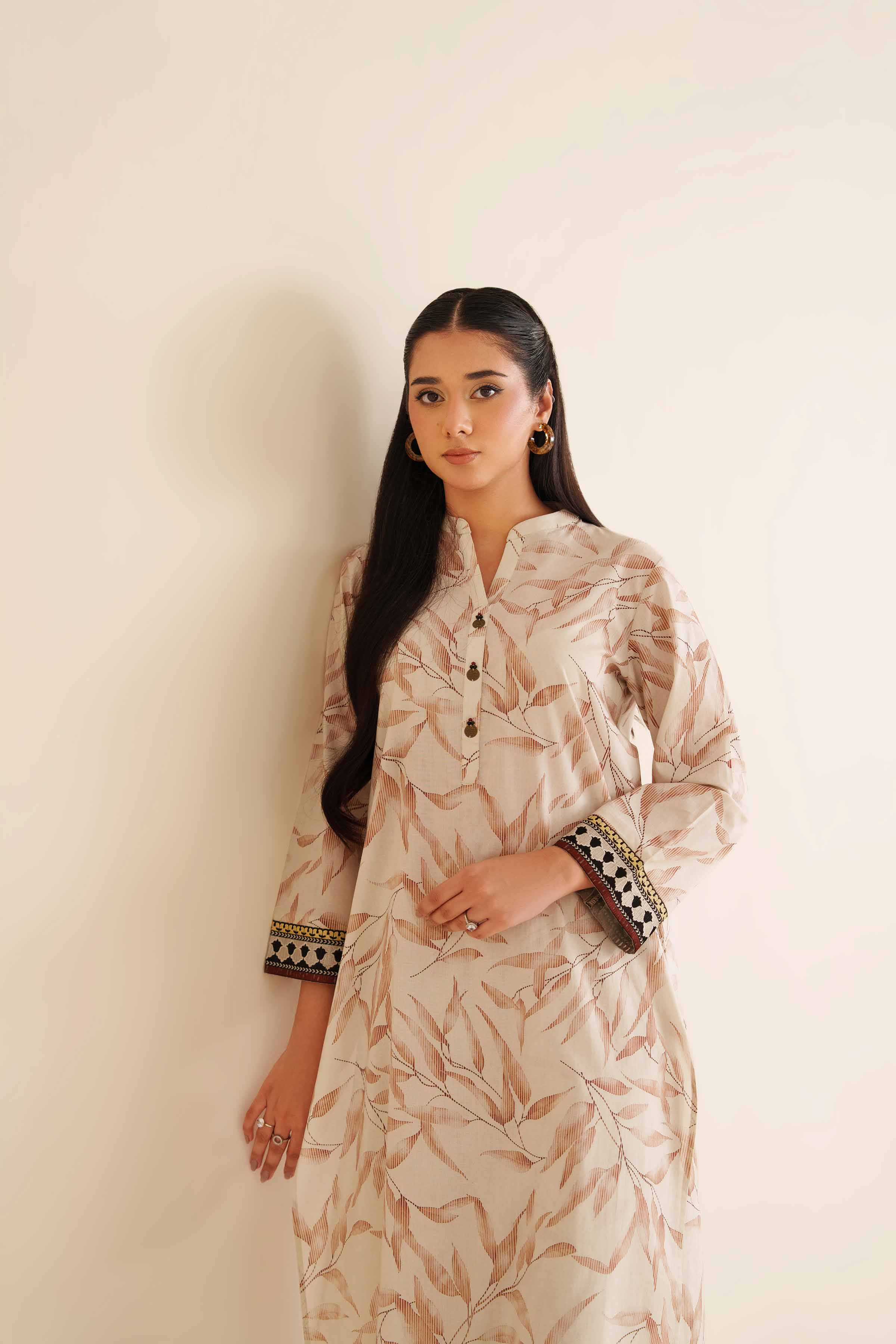 NISHATUAE - Off White Embroidered Cambric 2-piece Ready to wear Dress