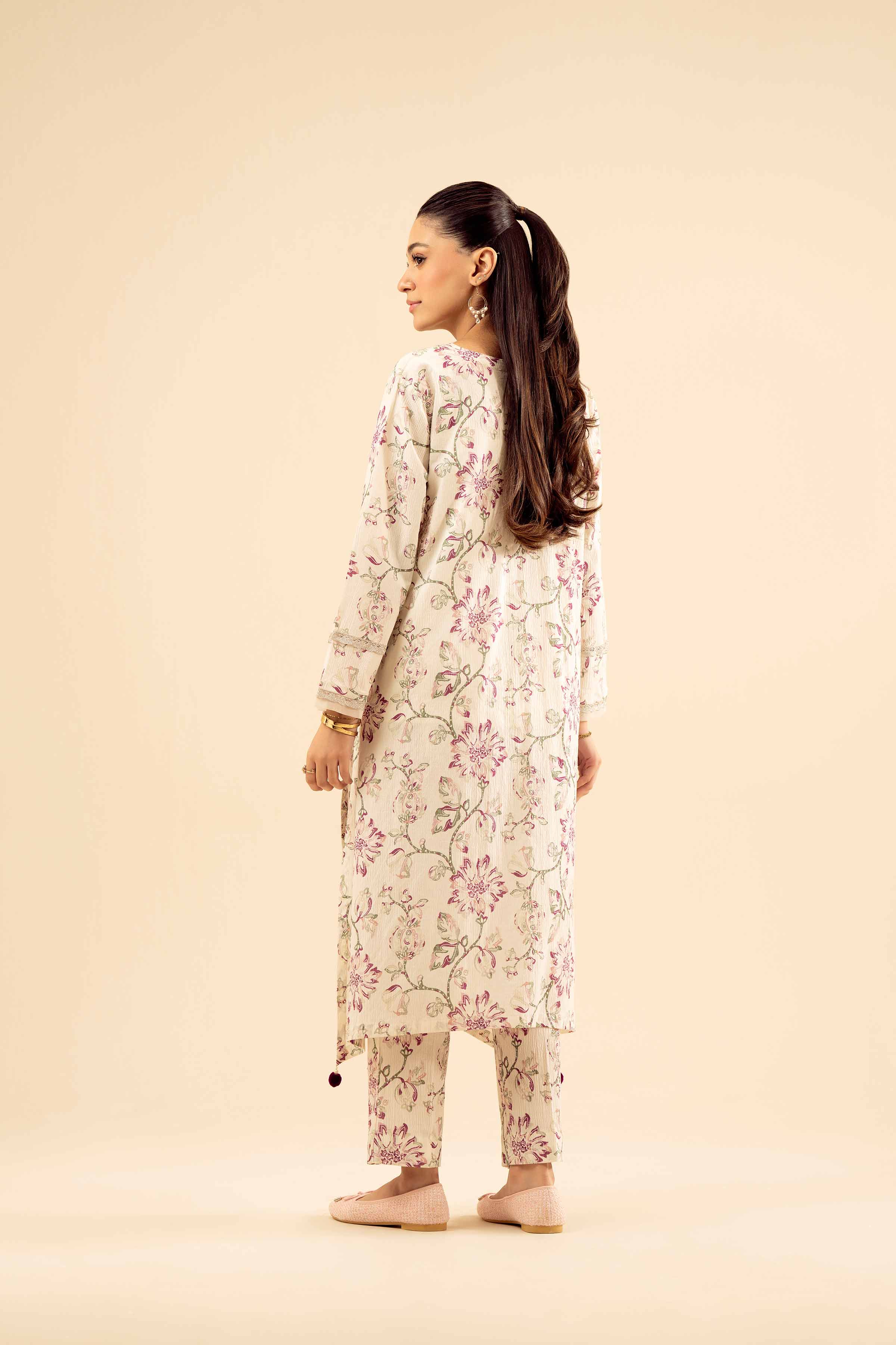 NISHATUAE - Off White Solids Crush 2-piece Ready to wear Dress