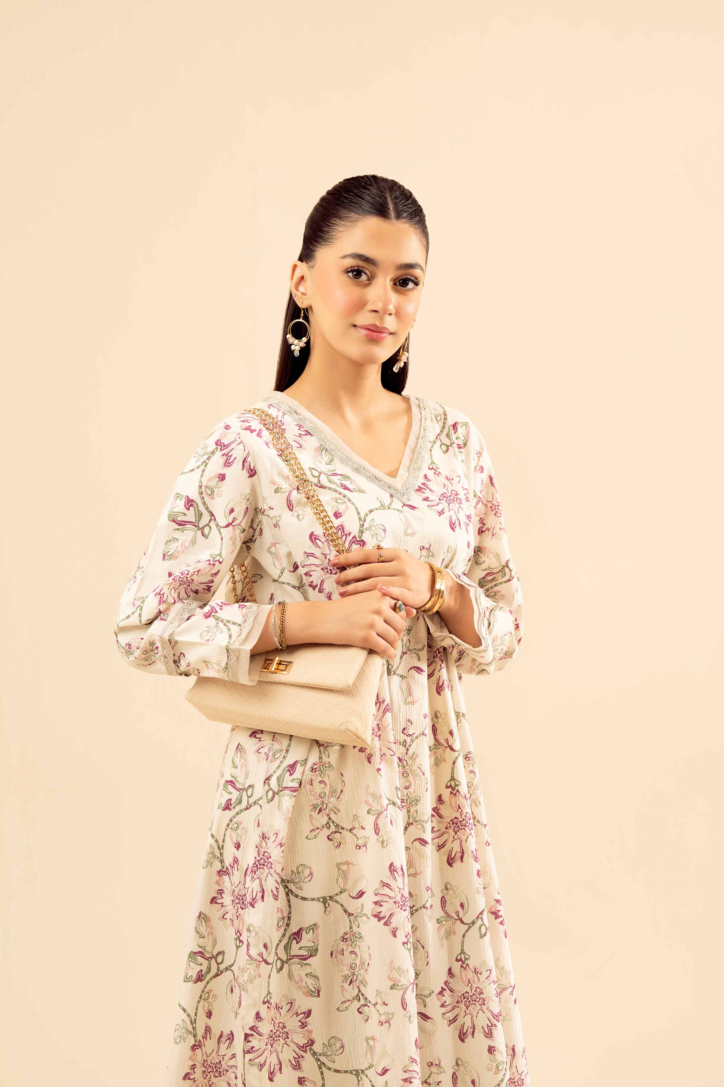 NISHATUAE - Off White Solids Crush 2-piece Ready to wear Dress