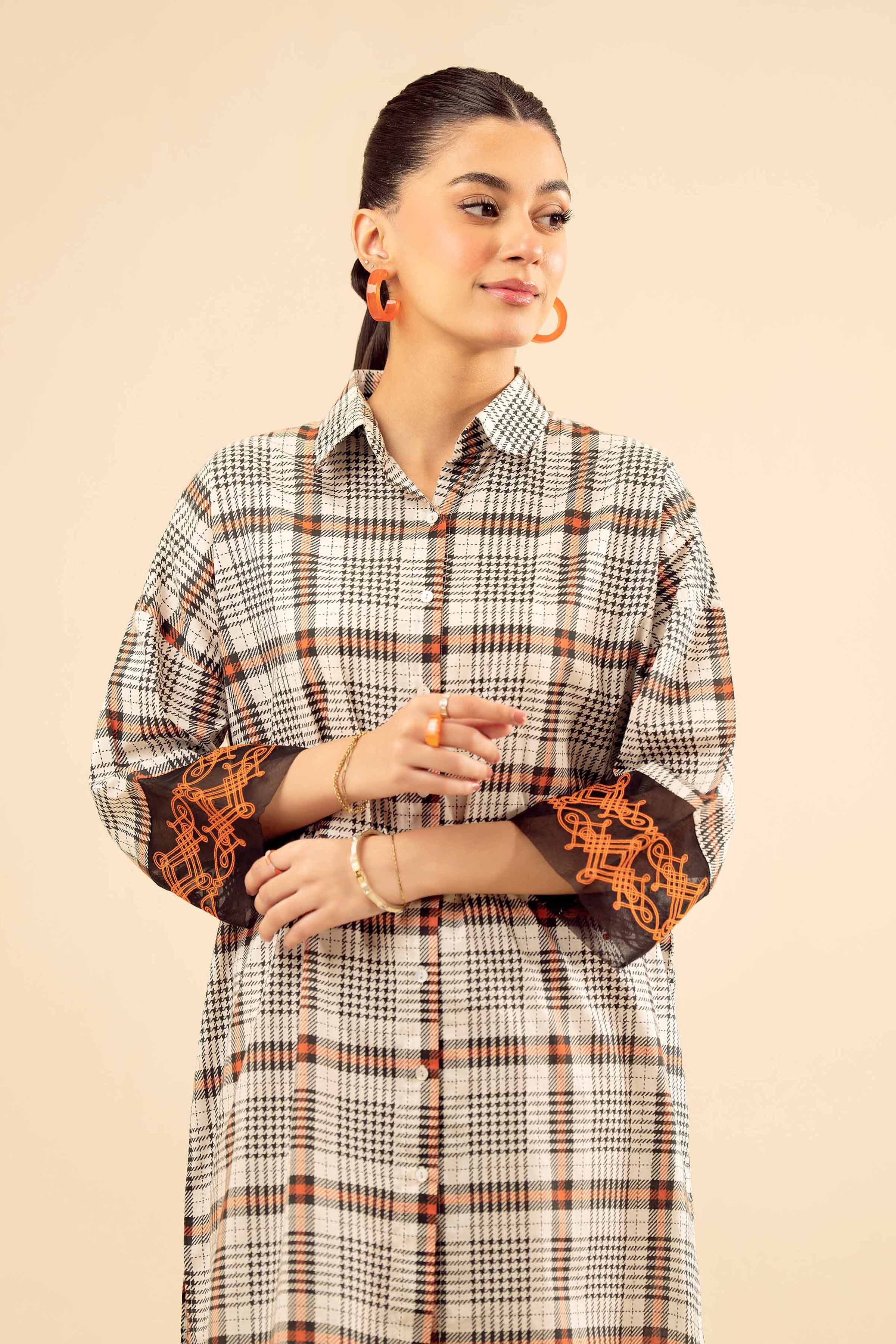 NISHATUAE - Black Embroidered Cambric 2-piece Ready to wear Dress