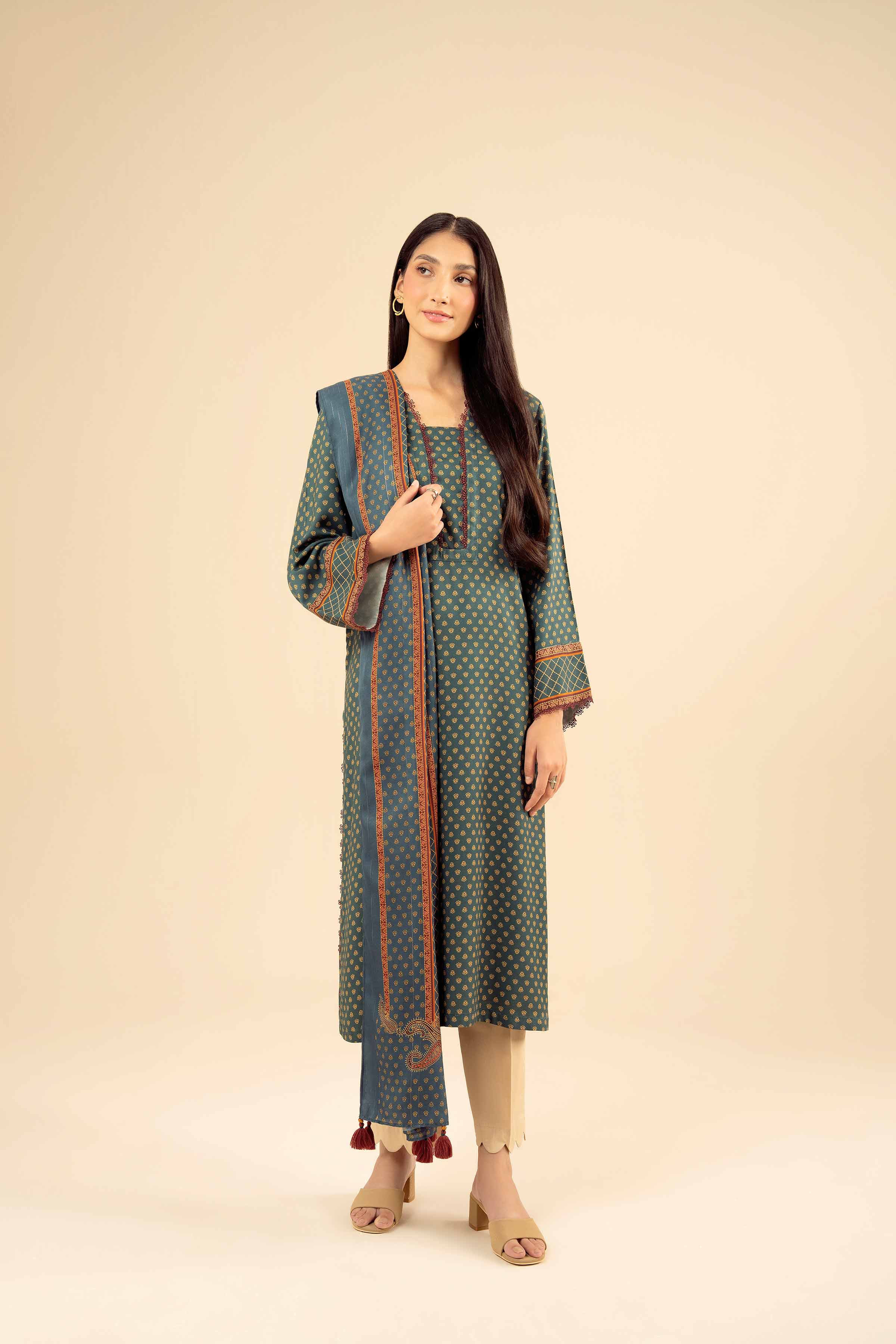NISHATUAE - Green Printed Marina 2-piece Ready to wear Dress