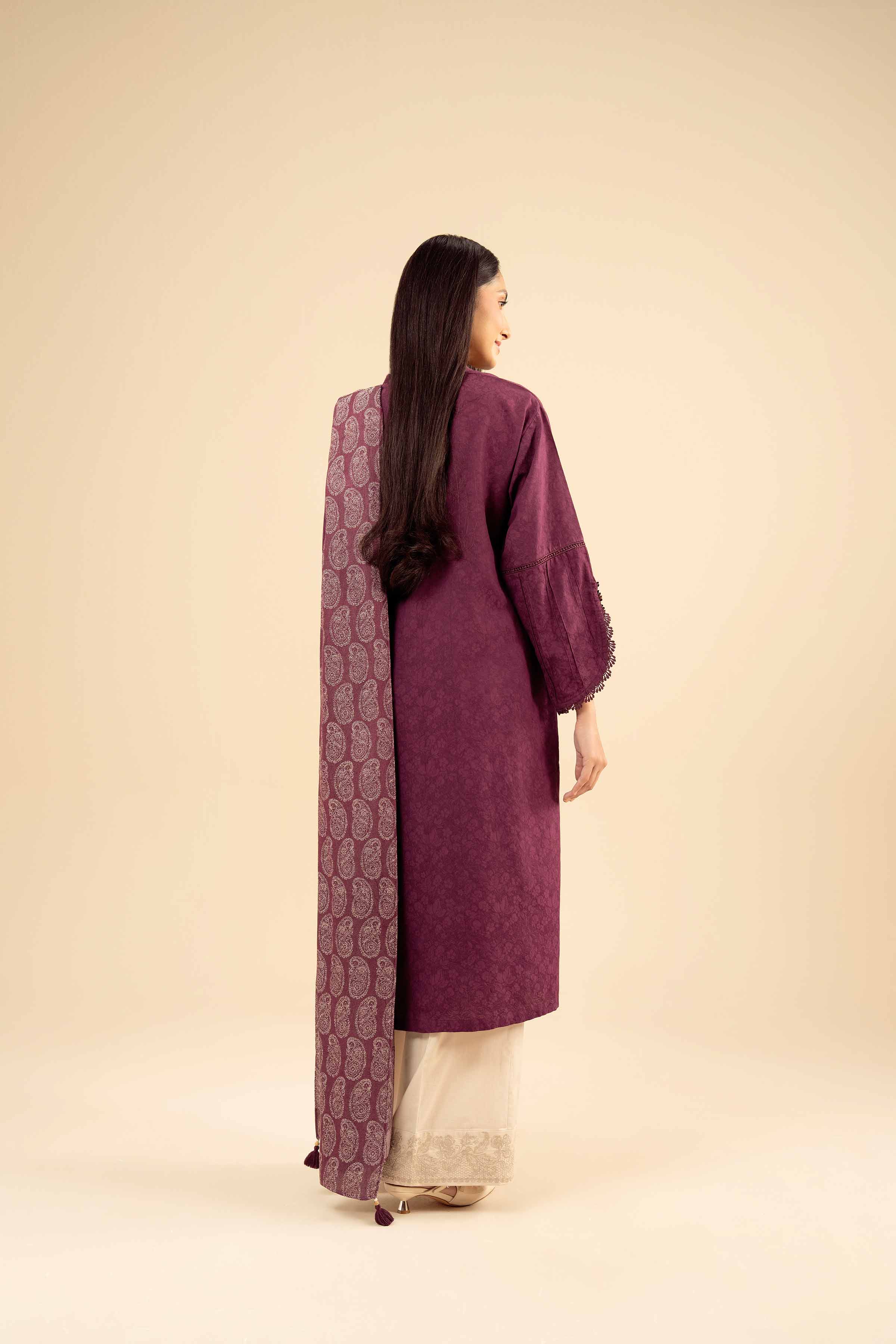 NISHATUAE - Purple Solids Jacquard 2-piece Ready to wear Dress