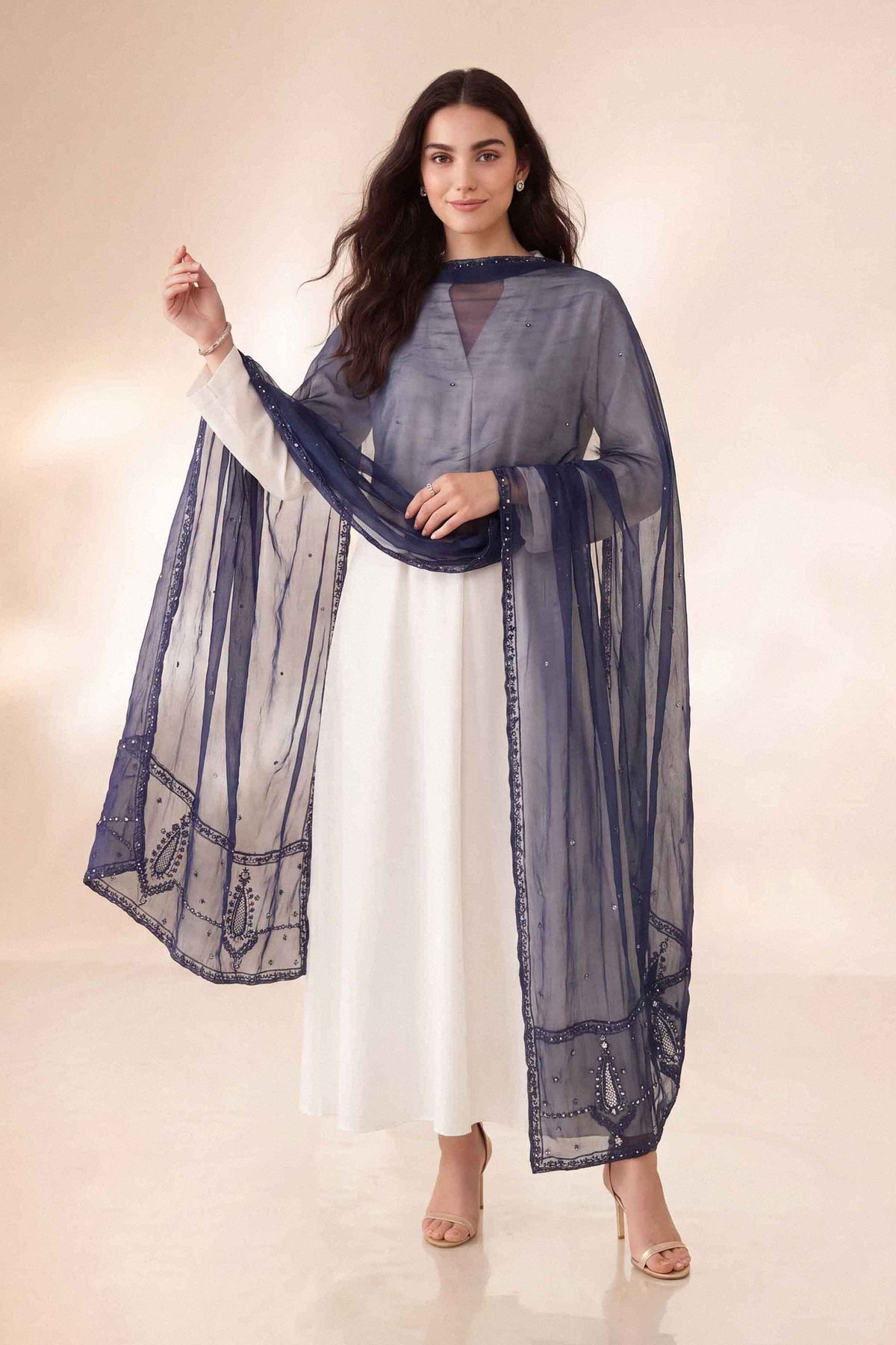 Embroidered Dupatta - ST1DE-LUXE26WV1-3 for Women - Luxury Pret Collection | Nishat UAE | Shop Online
