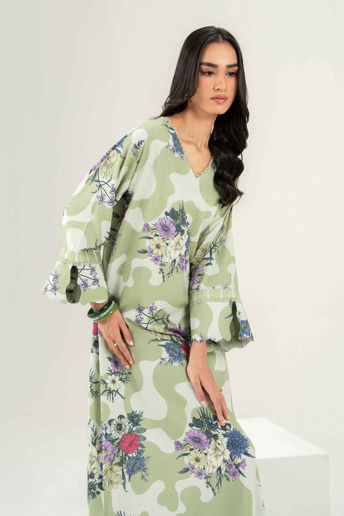 Printed Jalabiya - ST1S-JALA26WV1-1 for Women - Pret Collection | Nishat UAE | Shop Online