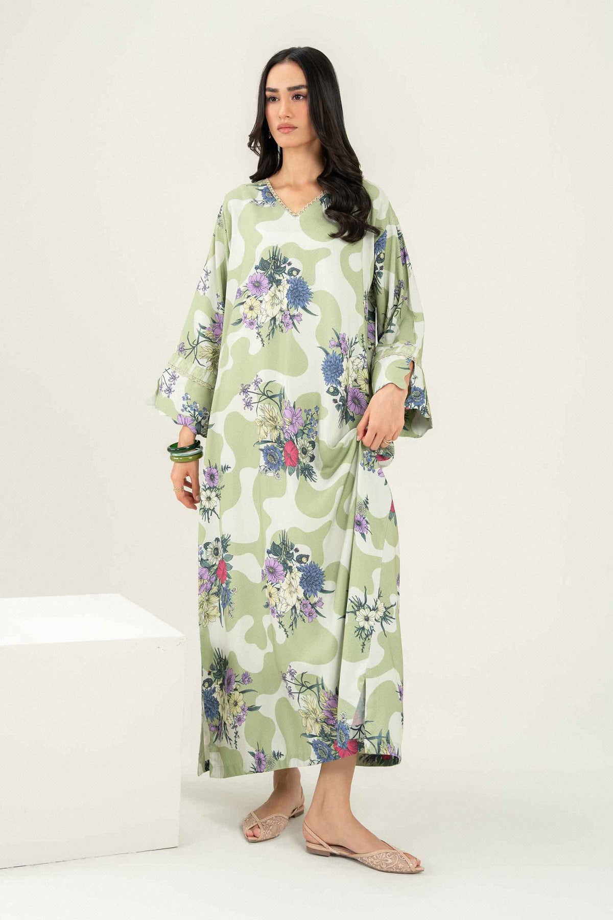 Printed Jalabiya - ST1S-JALA26WV1-1 for Women - Pret Collection | Nishat UAE | Shop Online