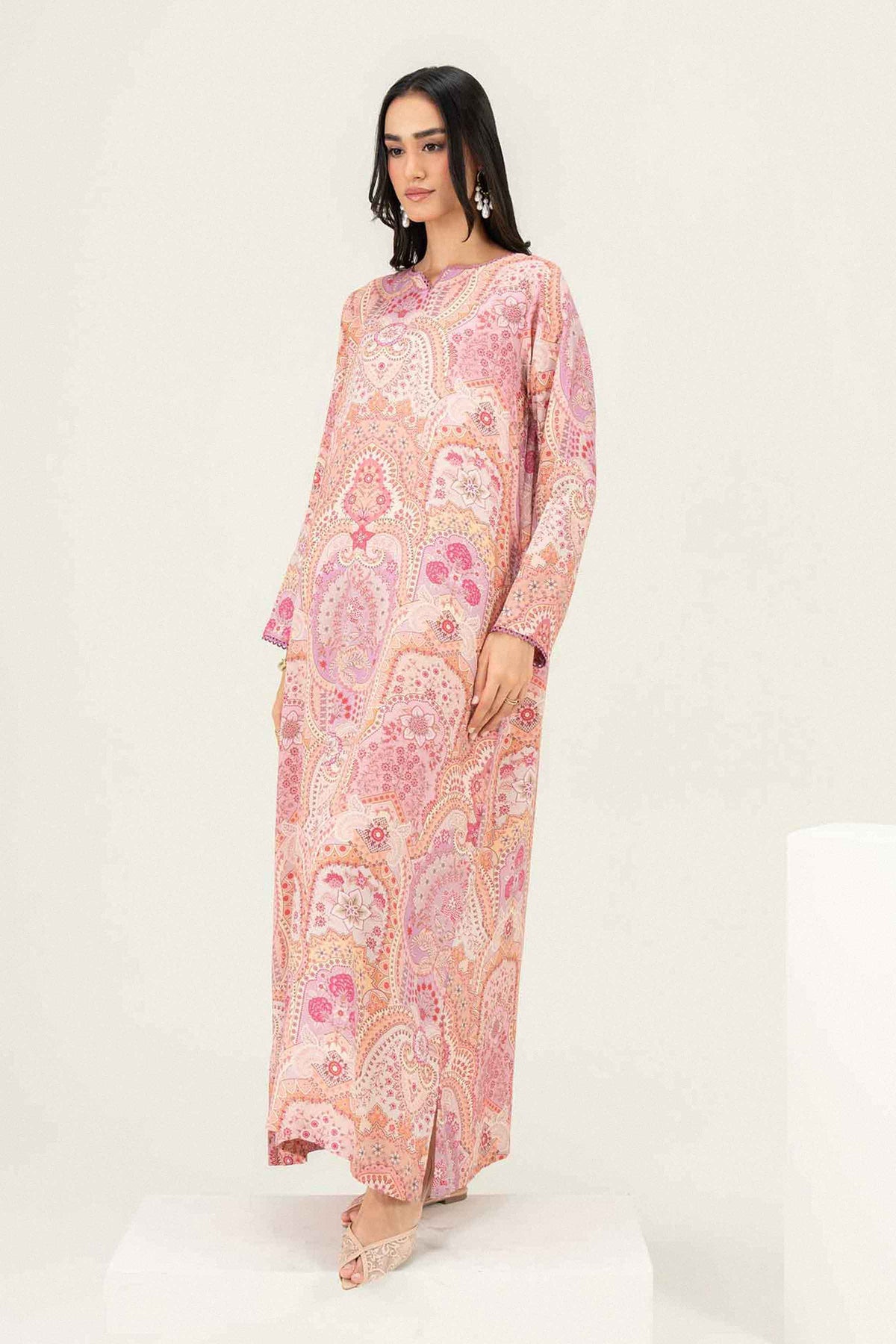 Printed Jalabiya - ST1S-JALA26WV1-4 for Women - Pret Collection | Nishat UAE | Shop Online