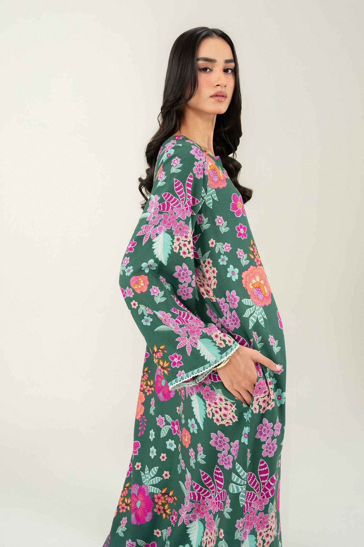 Printed Jalabiya - ST1S-JALA26WV2-1 for Women - Pret Collection | Nishat UAE | Shop Online