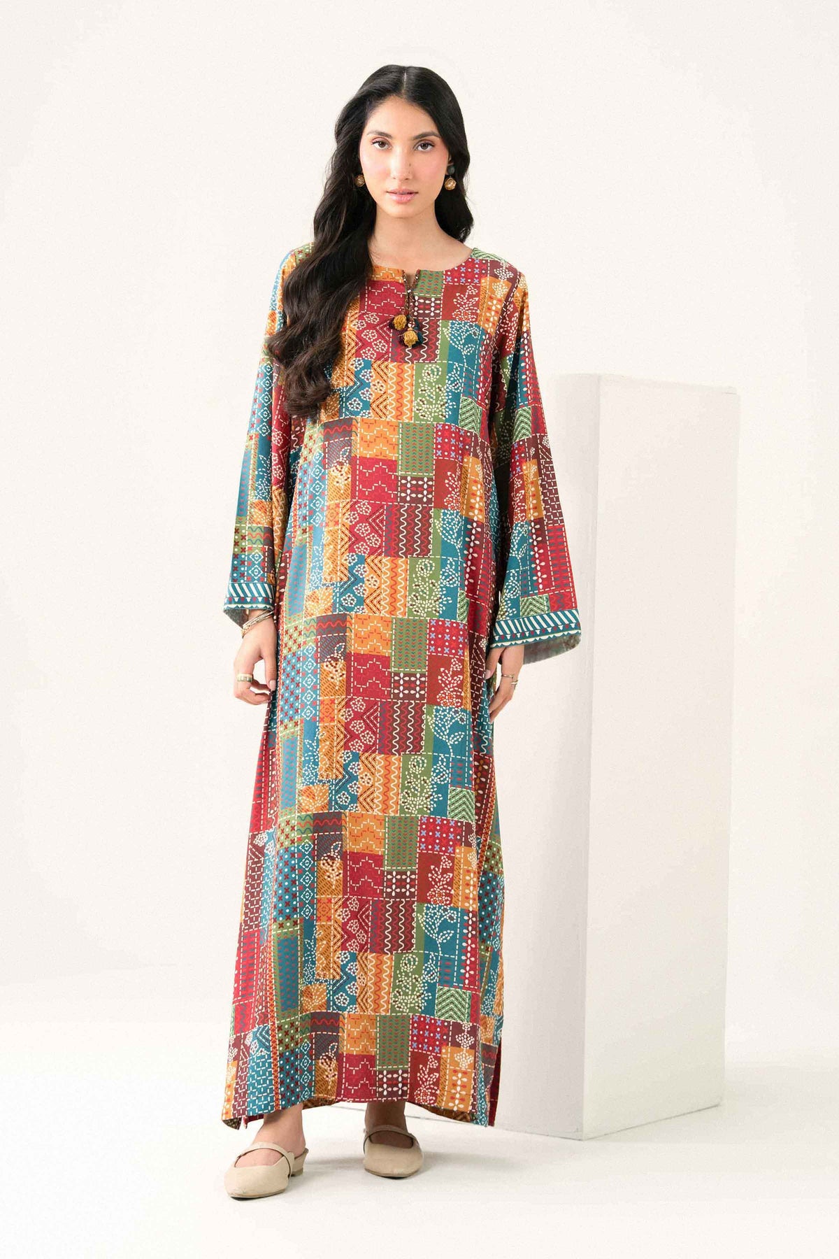 Printed Jalabiya - ST1S-JALA26WV2-13 for Women - Pret Collection | Nishat UAE | Shop Online
